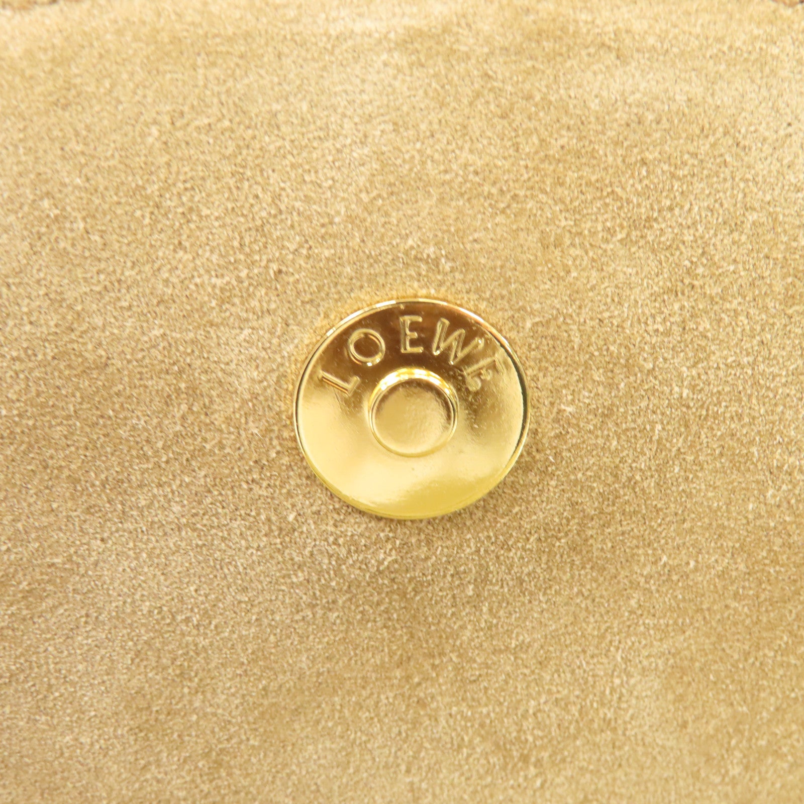 LOEWE 牛皮皮革Mini Gate金扣肩背袋米色