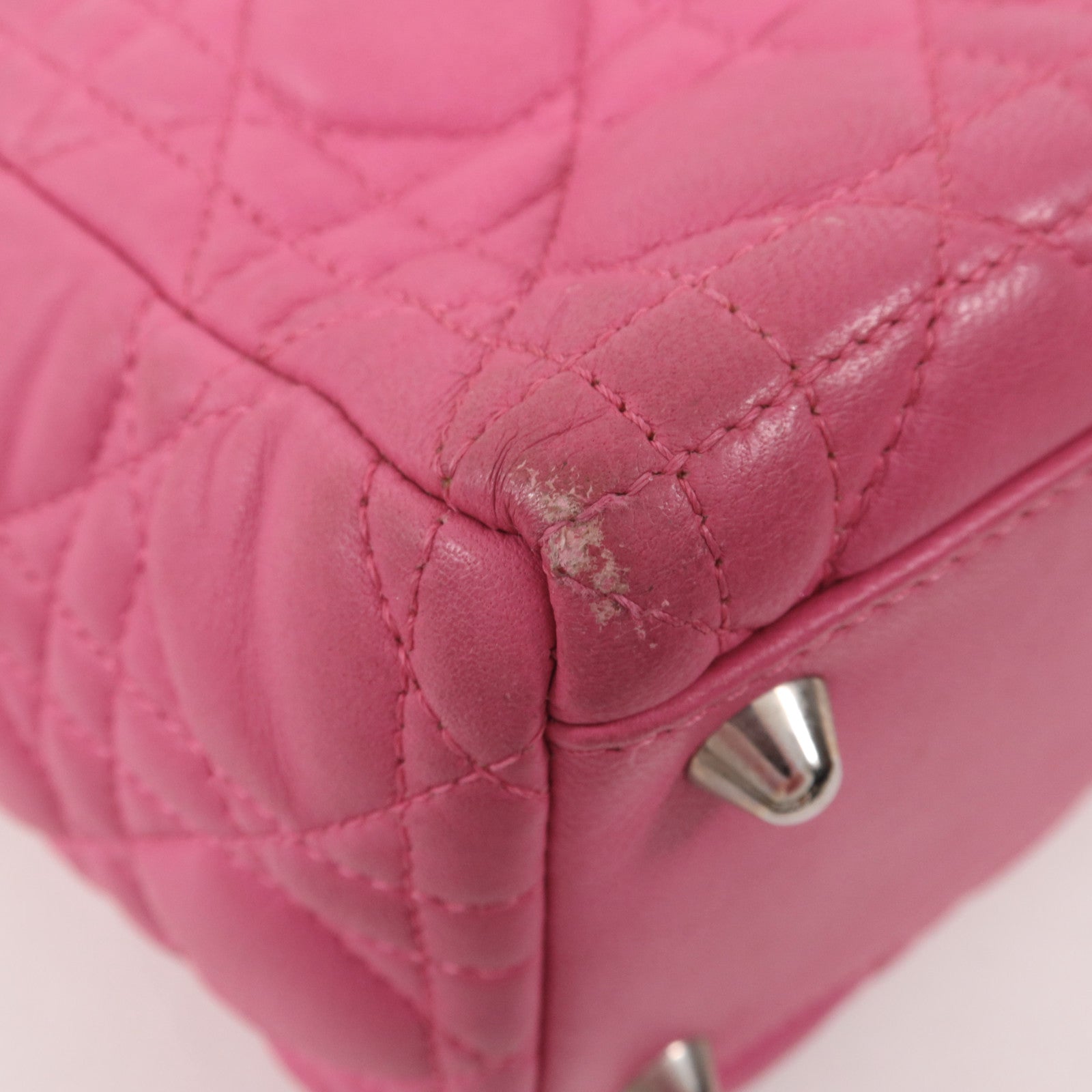 Dior 羊皮皮革Lady Dior銀扣手挽袋