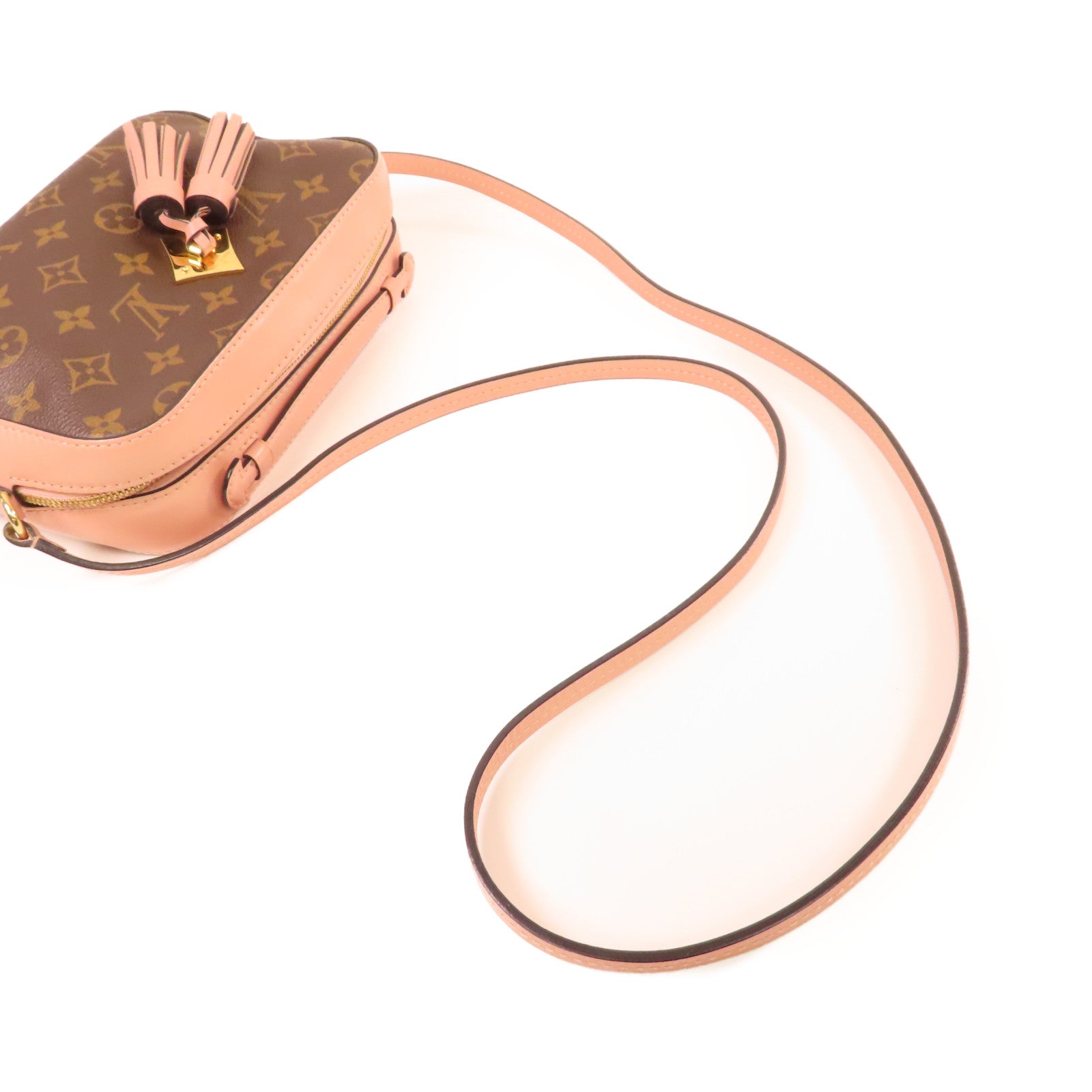 LOUIS VUITTON 【激減優惠】Monogram Saintonge 2Way Shoulder Bag金扣手挽肩背兩用袋啡色/粉紅色