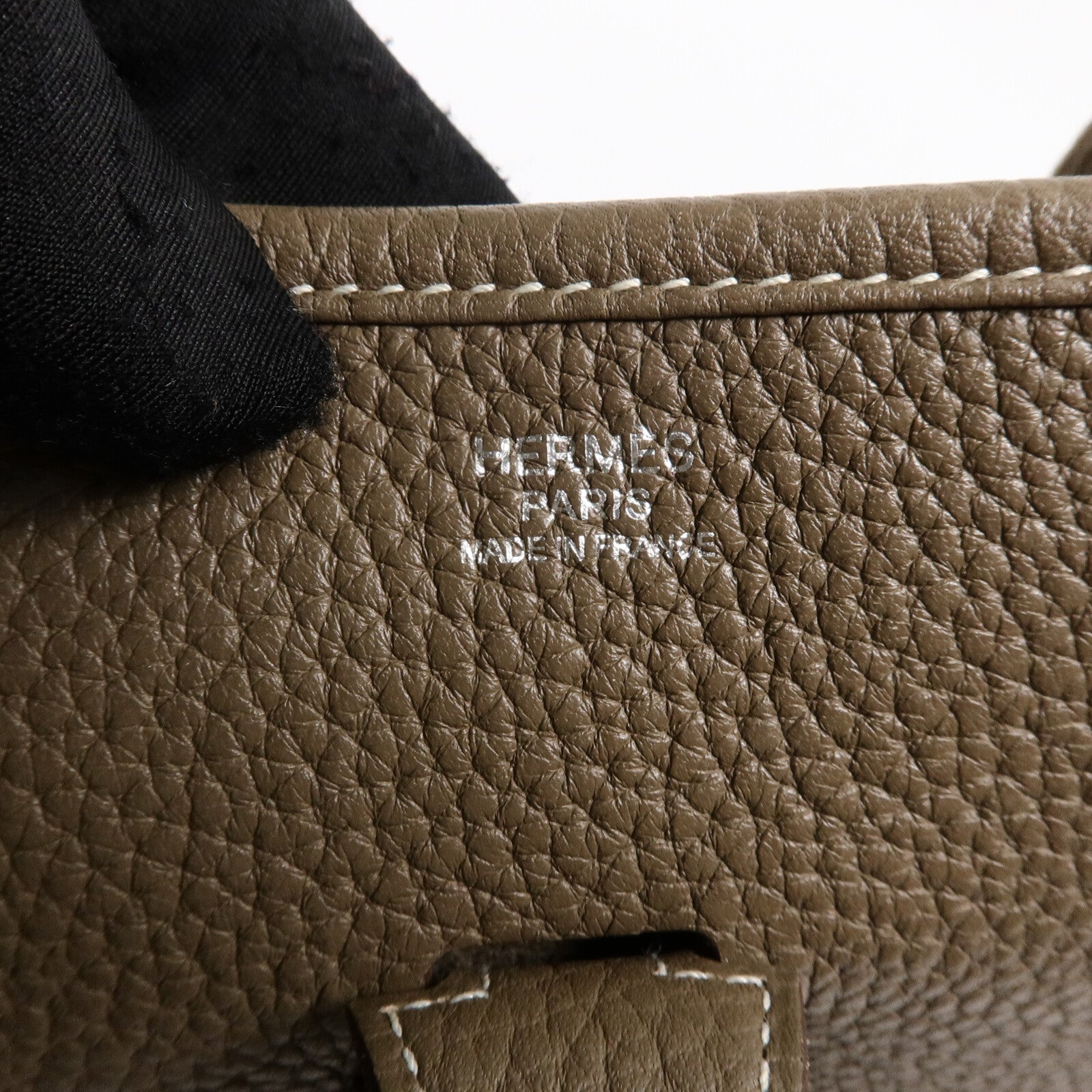 HERMES Clemence皮革Evelyne PM 肩背袋Etoupe