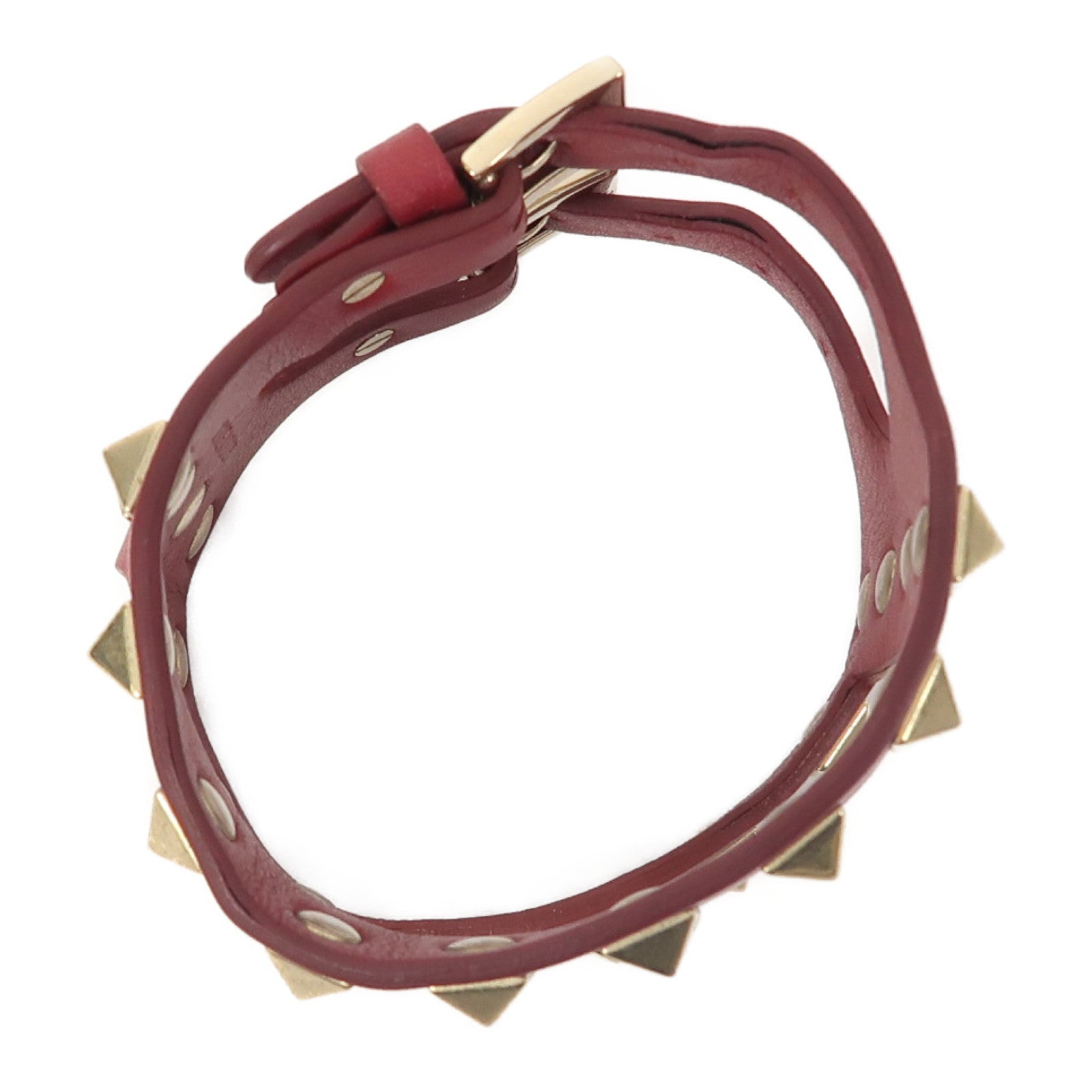 Valentino 【激減優惠】羊皮皮革Bracelet手鐲紅色