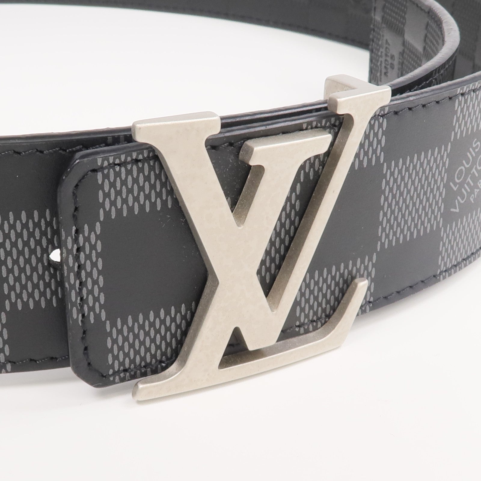 LOUIS VUITTON Damier Infini Belt銀扣皮帶