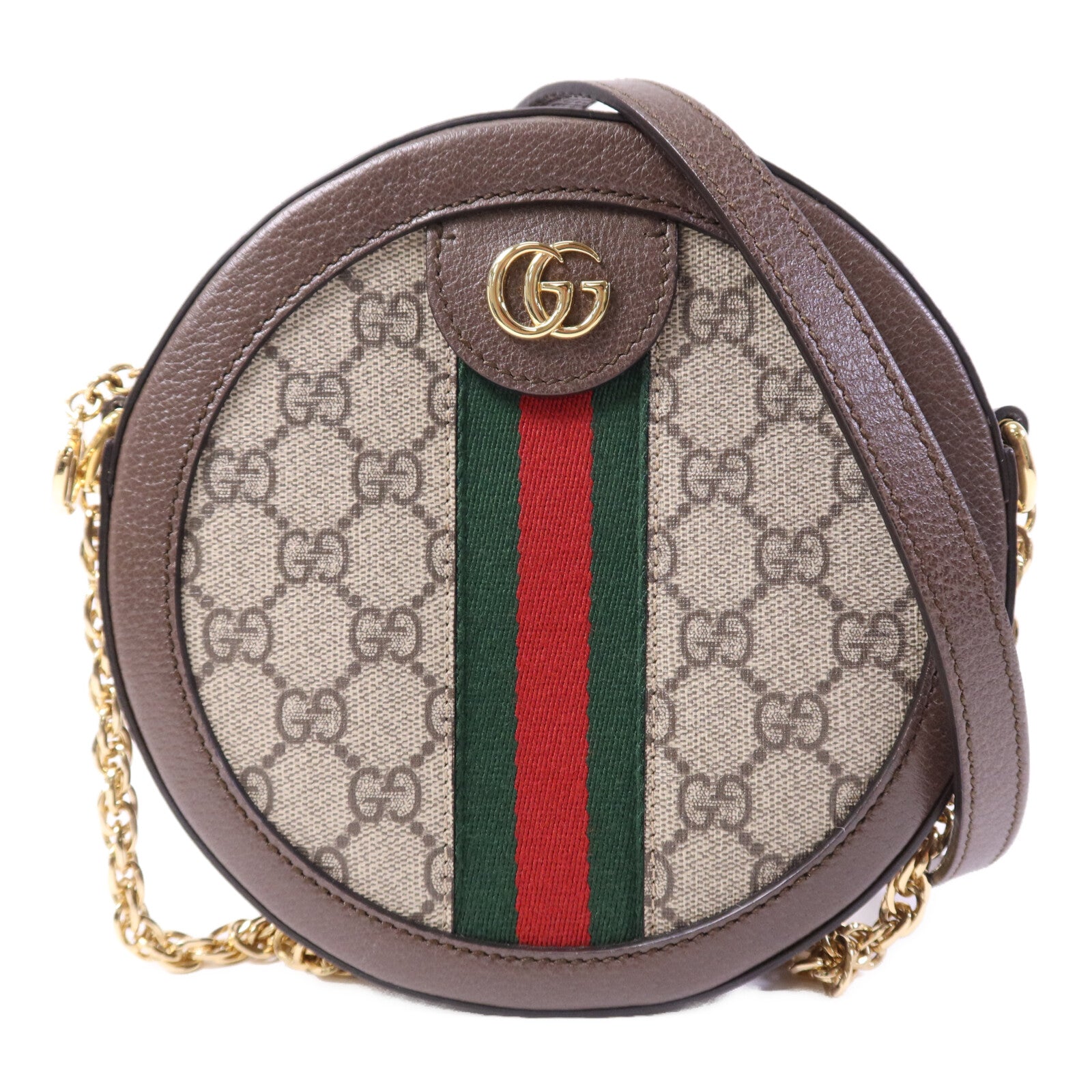GUCCI 塗層帆布Ophidia金扣鏈帶肩背袋