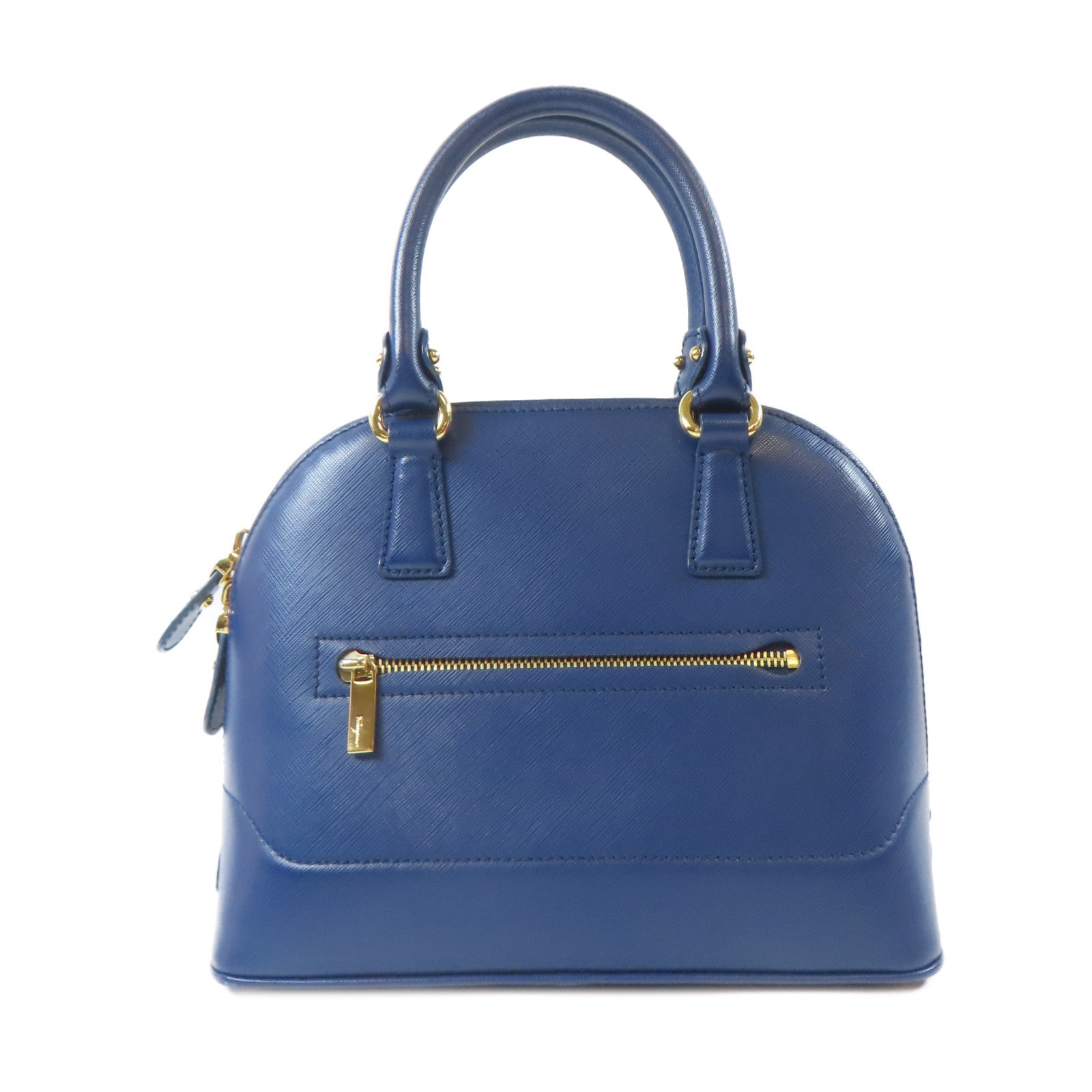 Salvatore Ferragamo 牛皮皮革2 Way Shoulder金扣手挽肩背兩用袋藍色