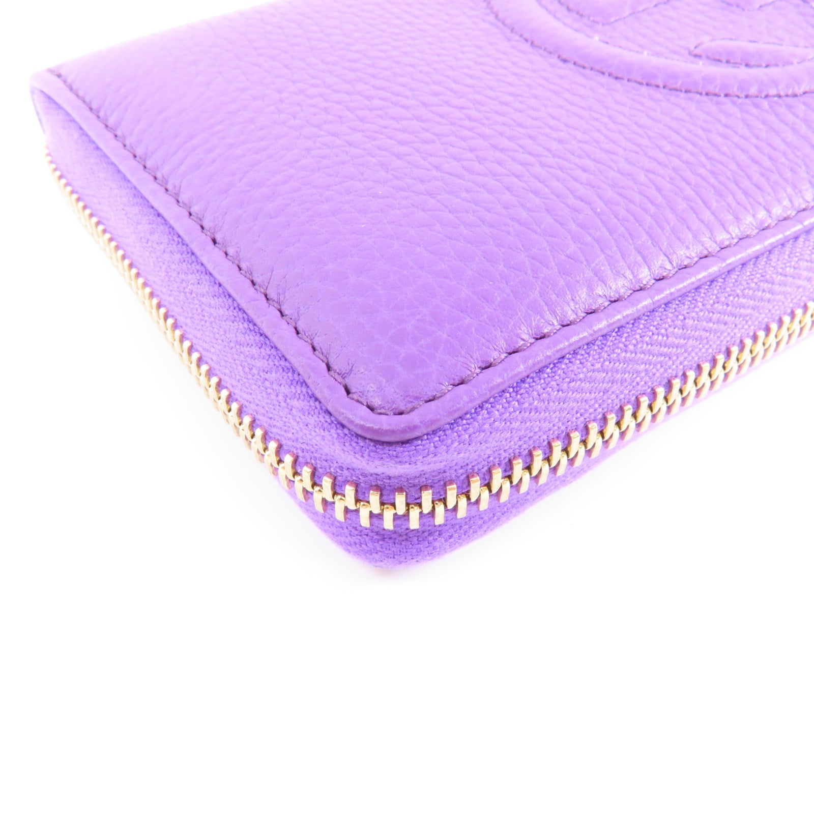 GUCCI 牛皮皮革Long Wallet金扣長錢包紫色