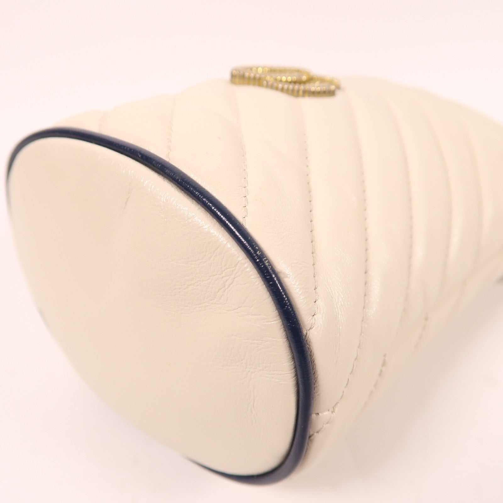 GUCCI 【激減優惠】牛皮皮革Bucket Bag金扣鏈帶肩背袋