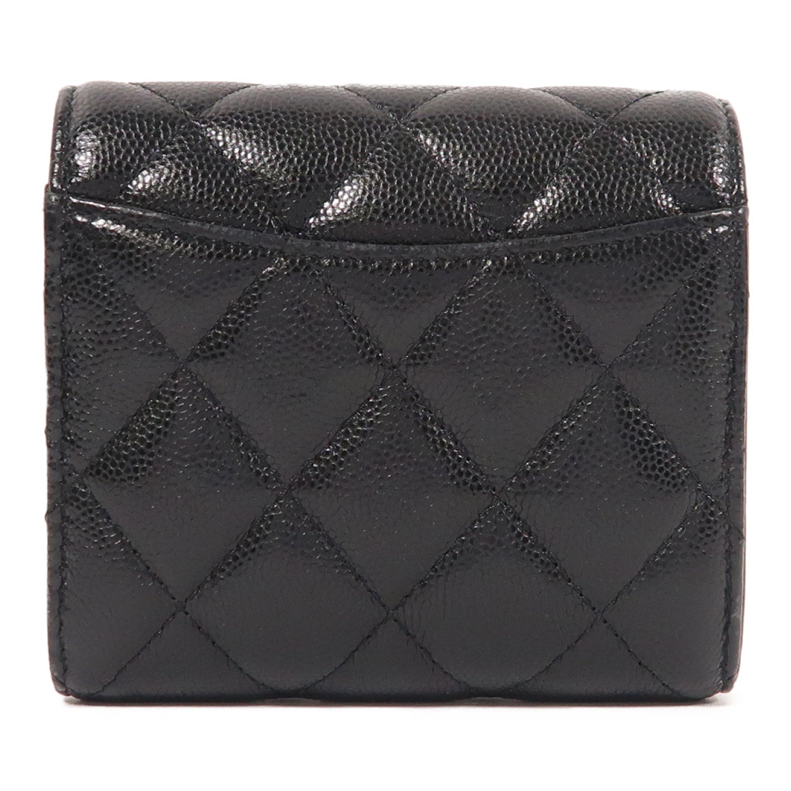 CHANEL 牛皮皮革Fold Wallet金扣錢包