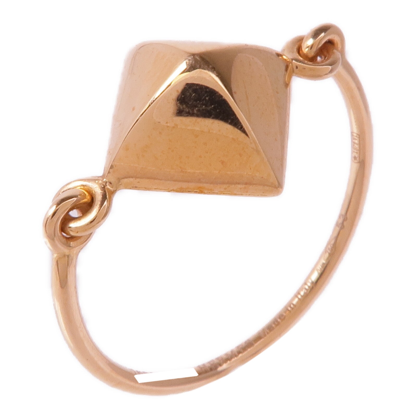 HERMES 18K玫瑰金Bague Ronde戒指Hermes#53/US#6.5