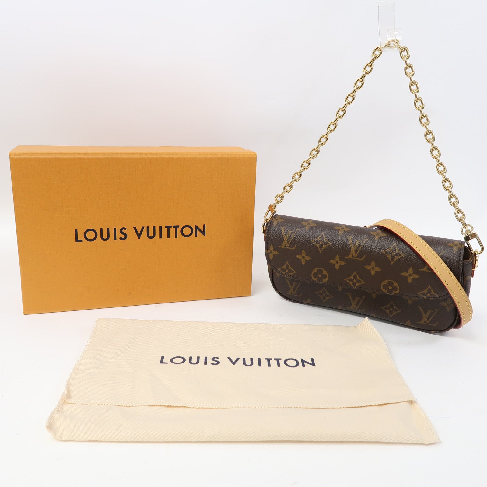 LOUIS VUITTON Monogram Wallet On Chain Ivy金扣肩背袋啡色