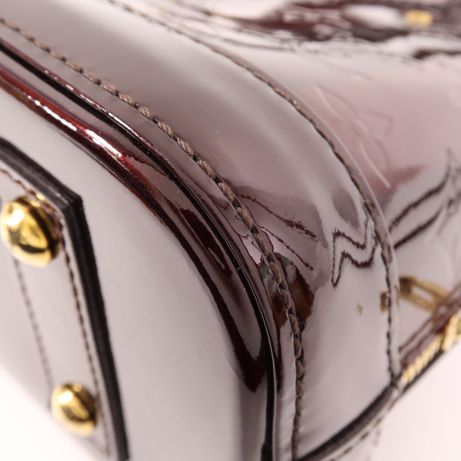 LOUIS VUITTON Monogram Vernis Alma BB金扣手挽肩背兩用袋