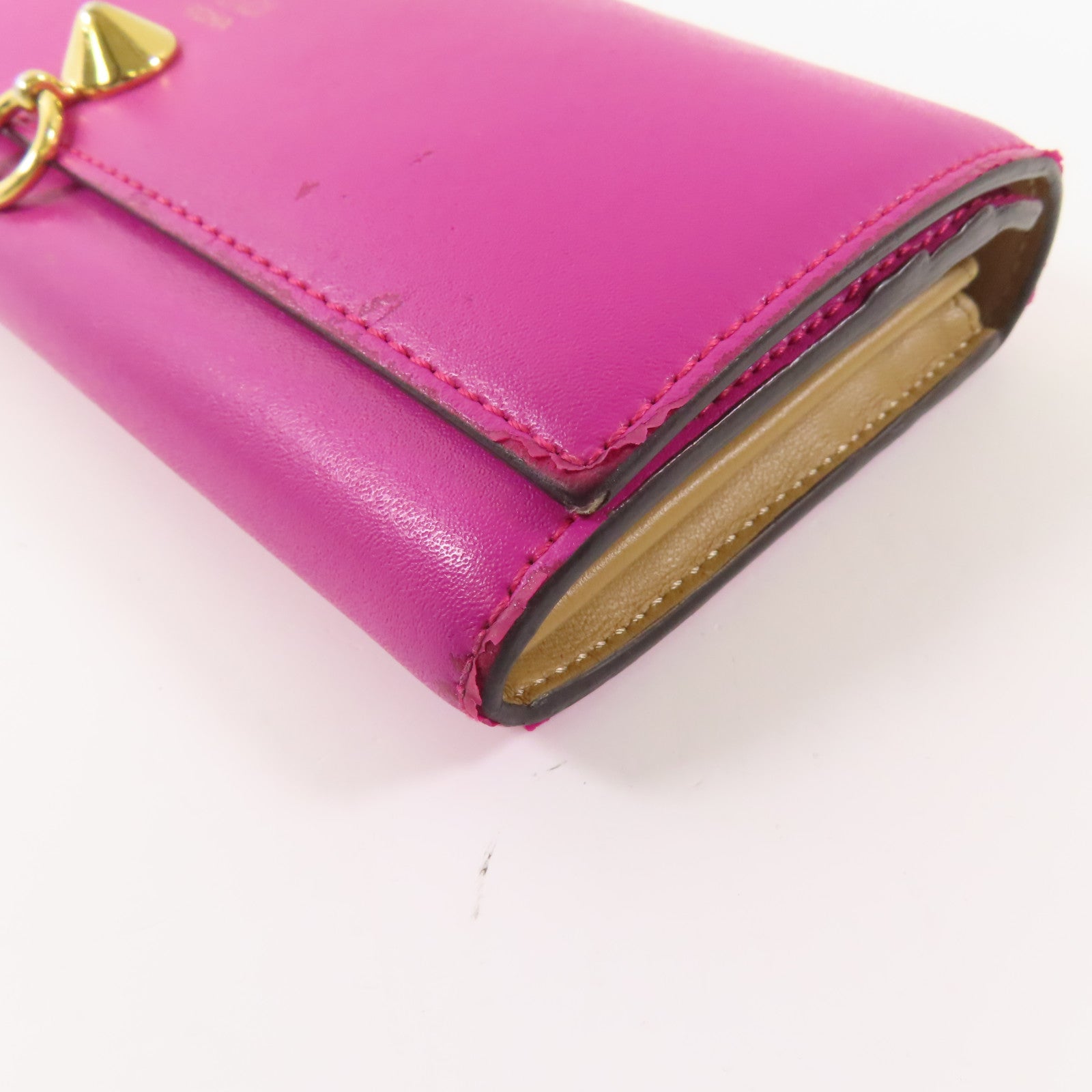 FENDI 【激減優惠】牛皮皮革Long Wallet金扣長錢包