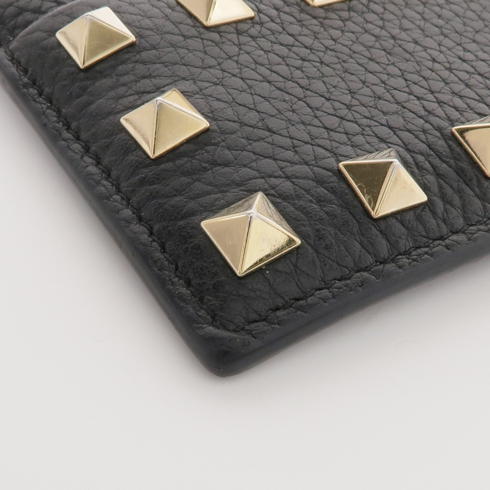 Valentino 牛皮皮革Rockstud Card Holder金扣卡片套