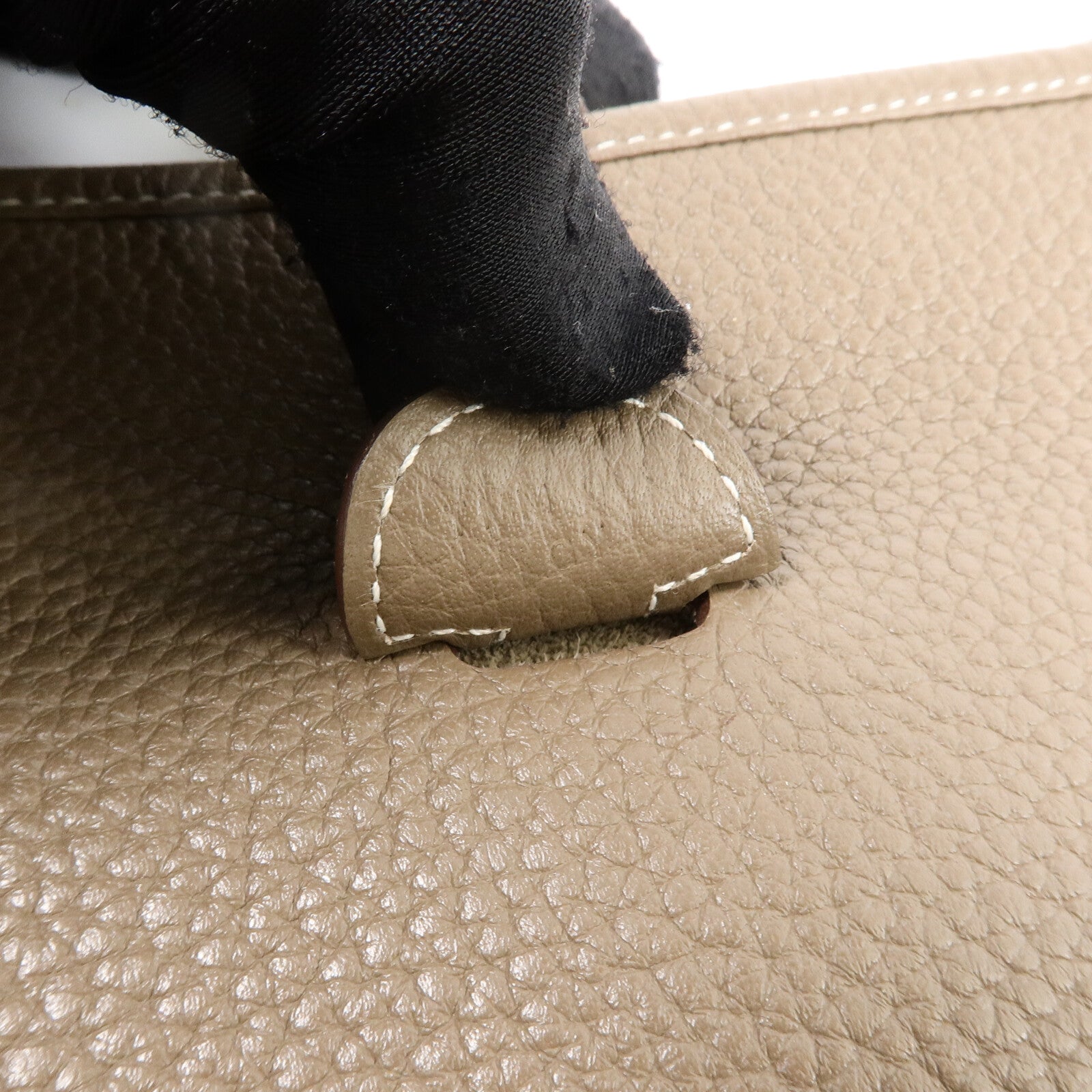 HERMES Clemence皮革Evelyne PM 肩背袋Etoupe
