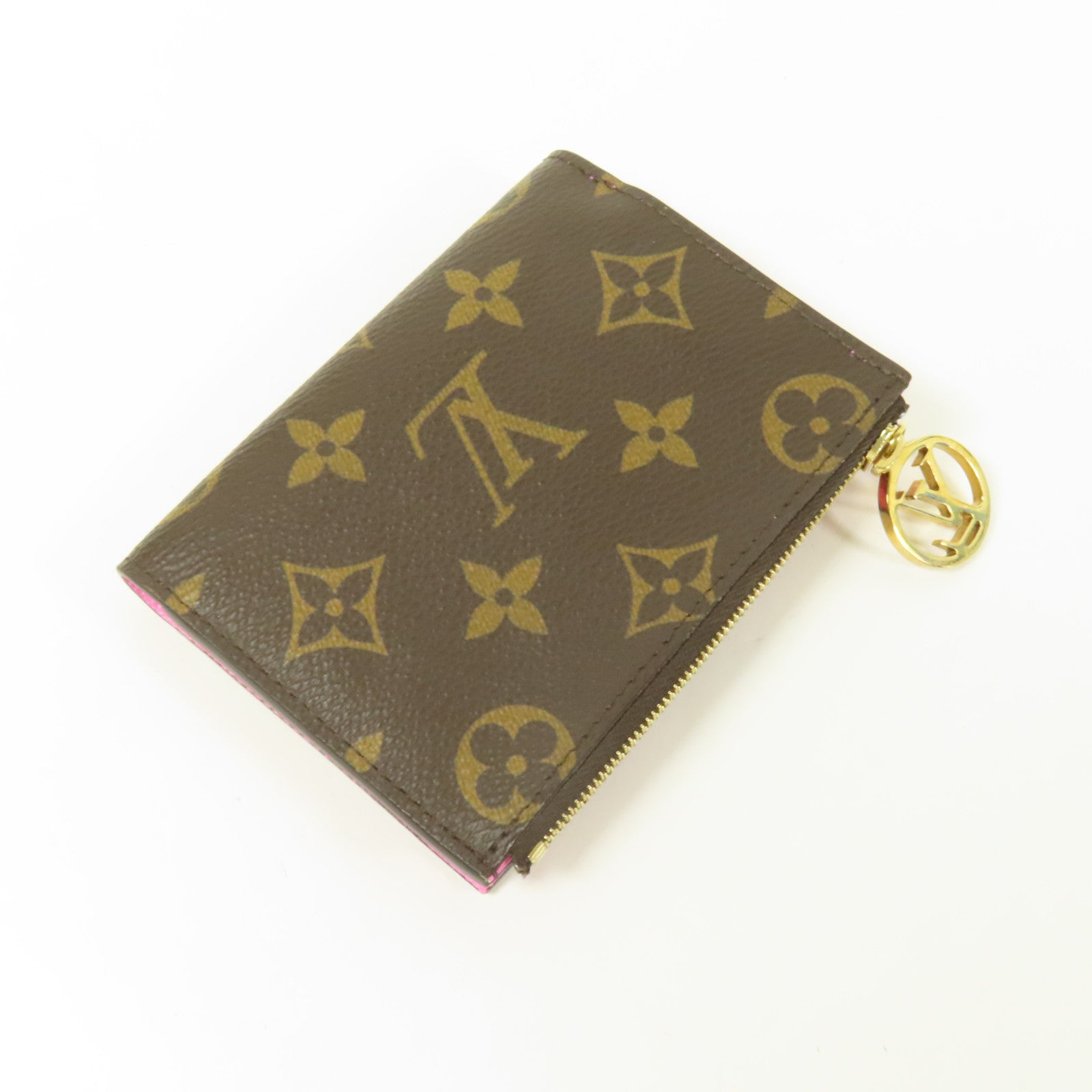 LOUIS VUITTON Monogram Lisa Wallet金扣錢包棕色/粉紅色