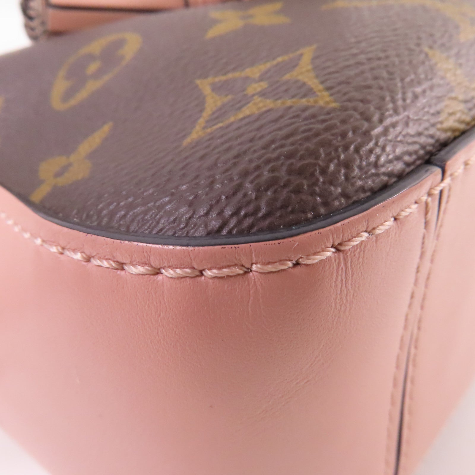LOUIS VUITTON 【激減優惠】Monogram Saintonge 2Way Shoulder Bag金扣手挽肩背兩用袋啡色/粉紅色