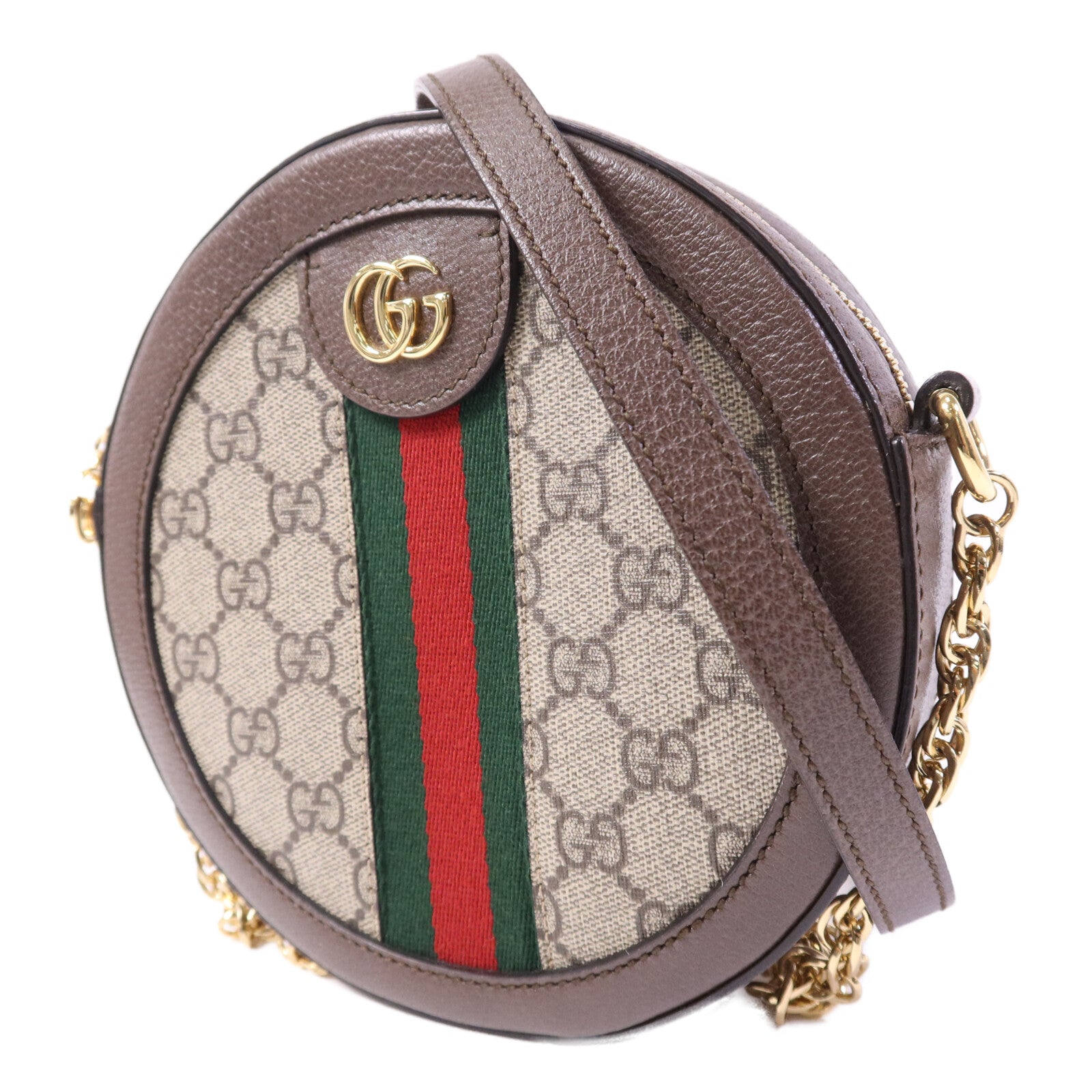 GUCCI 塗層帆布Ophidia金扣鏈帶肩背袋