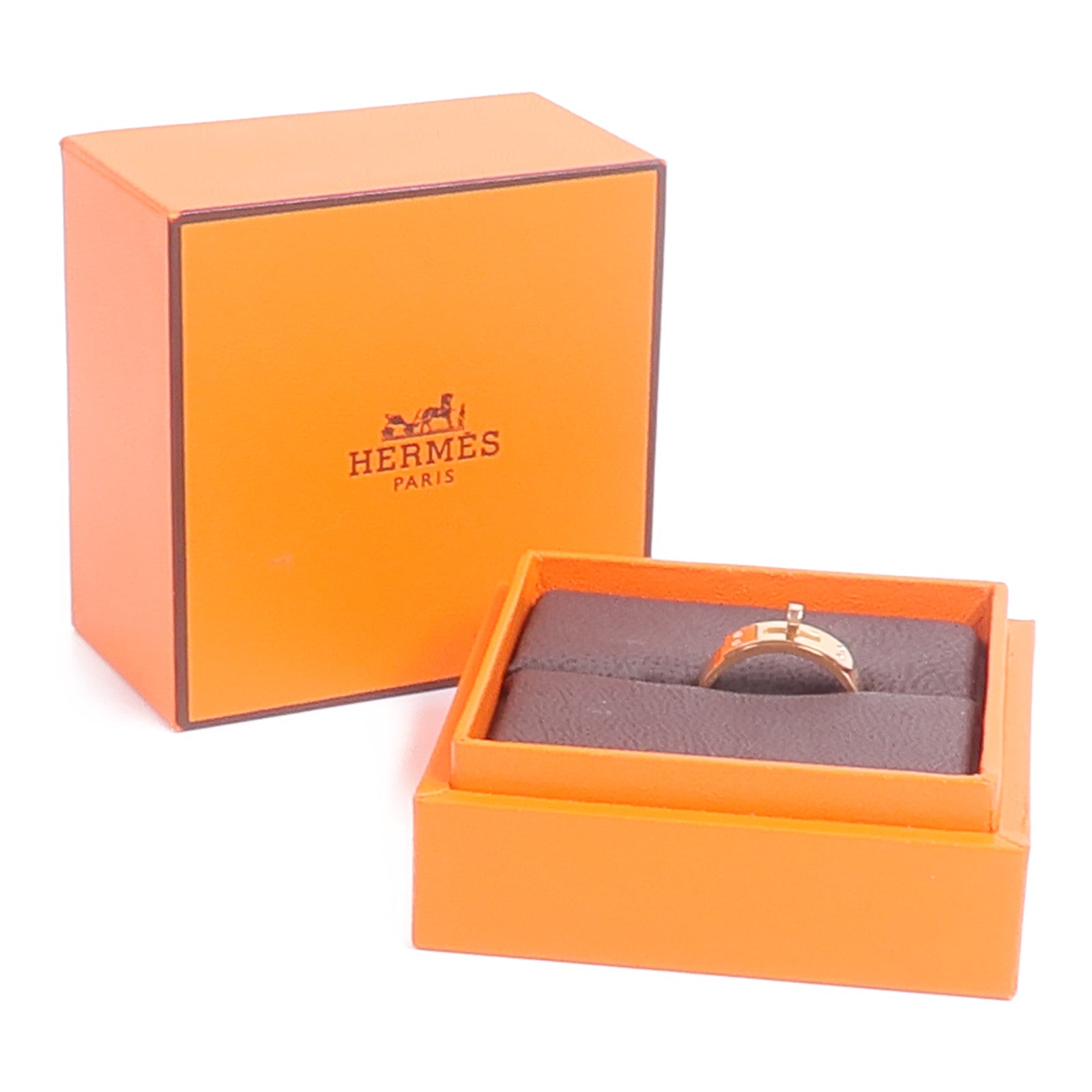 HERMES 18K玫瑰金Kelly Ring戒指