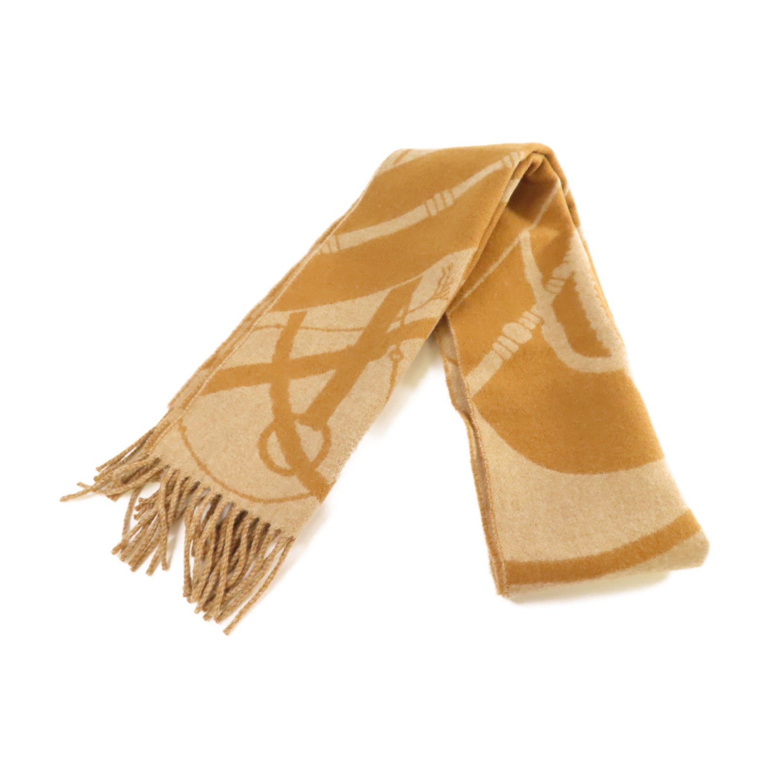 HERMES 【激減優惠】羊絨Scarf圍巾啡色/杏色