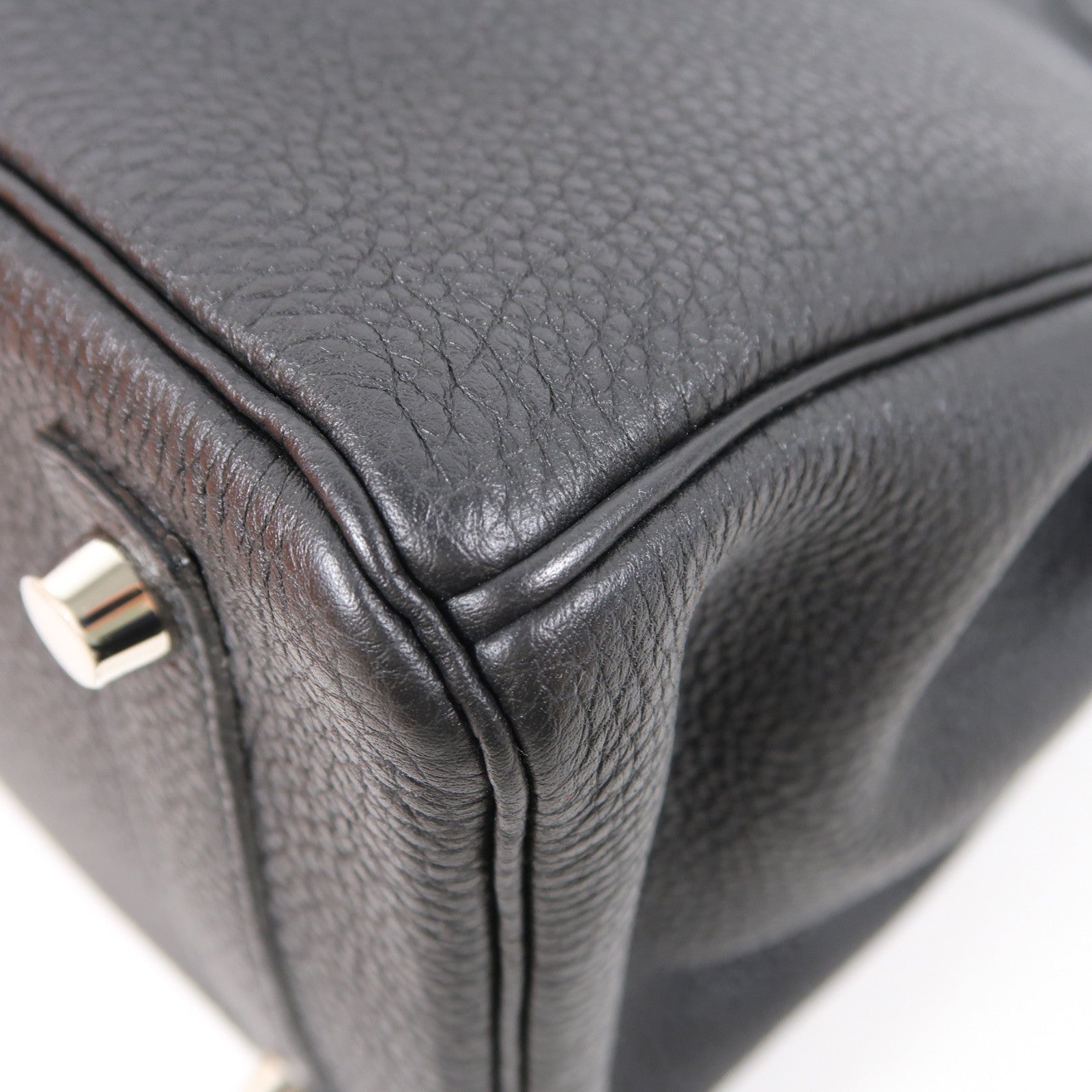 HERMES Togo皮革Birkin 30銀扣手挽袋黑色