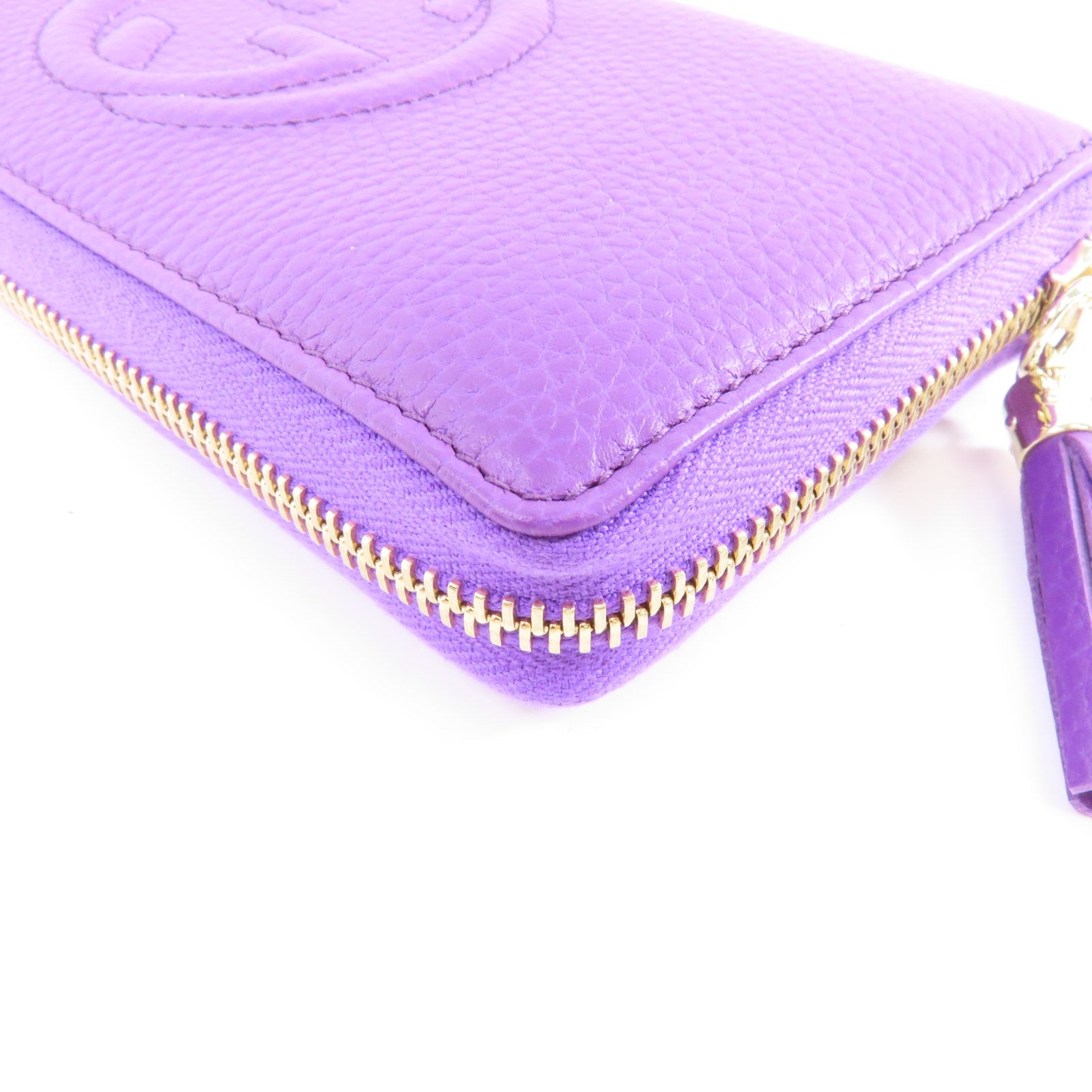 GUCCI 牛皮皮革Long Wallet金扣長錢包紫色