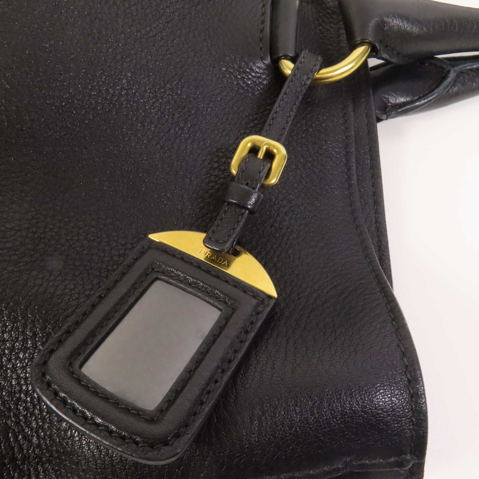 PRADA 牛皮皮革Shoulder Bag金扣手挽肩背兩用袋