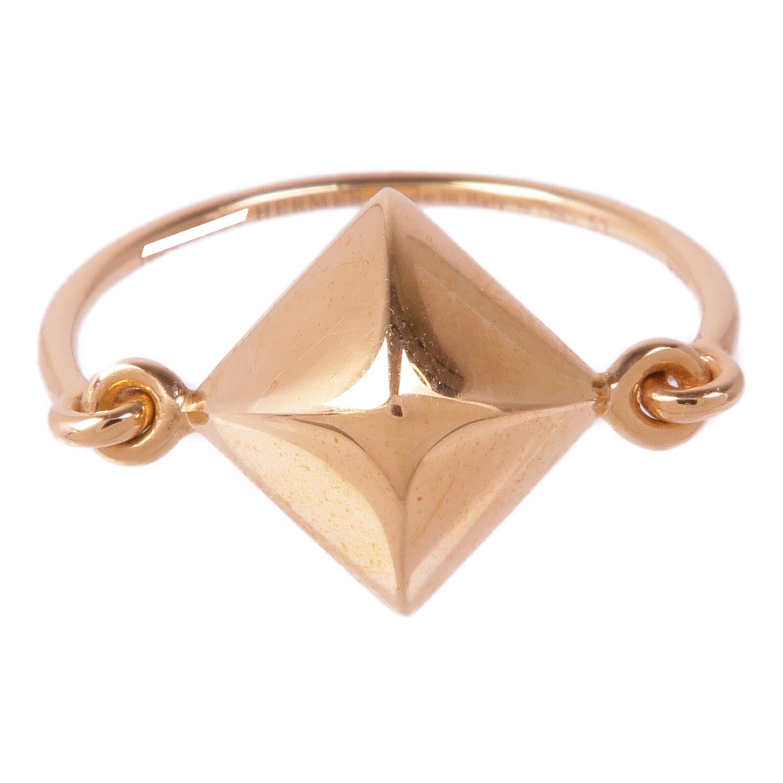HERMES 18K玫瑰金Bague Ronde戒指Hermes#53/US#6.5