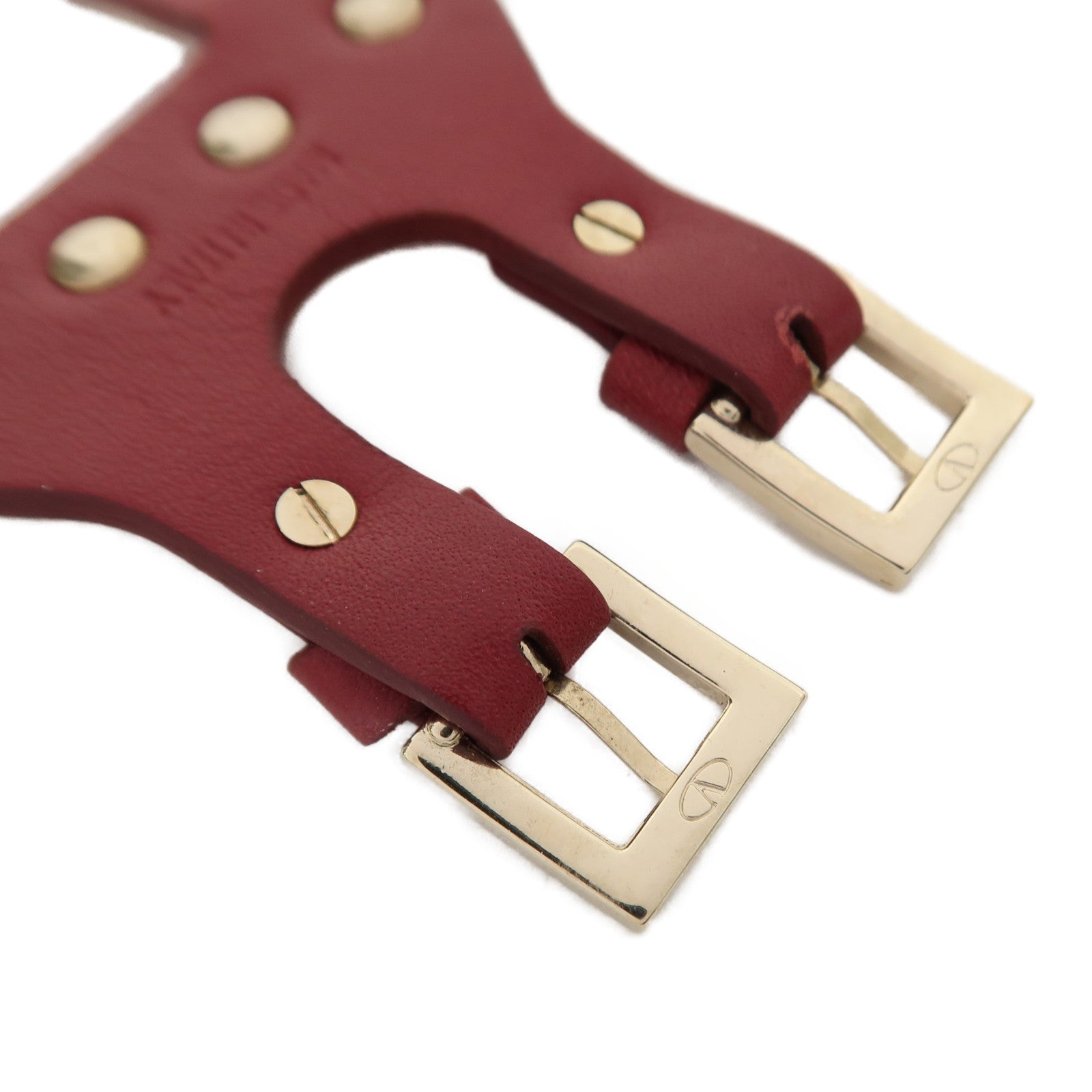 Valentino 【激減優惠】羊皮皮革Bracelet手鐲紅色