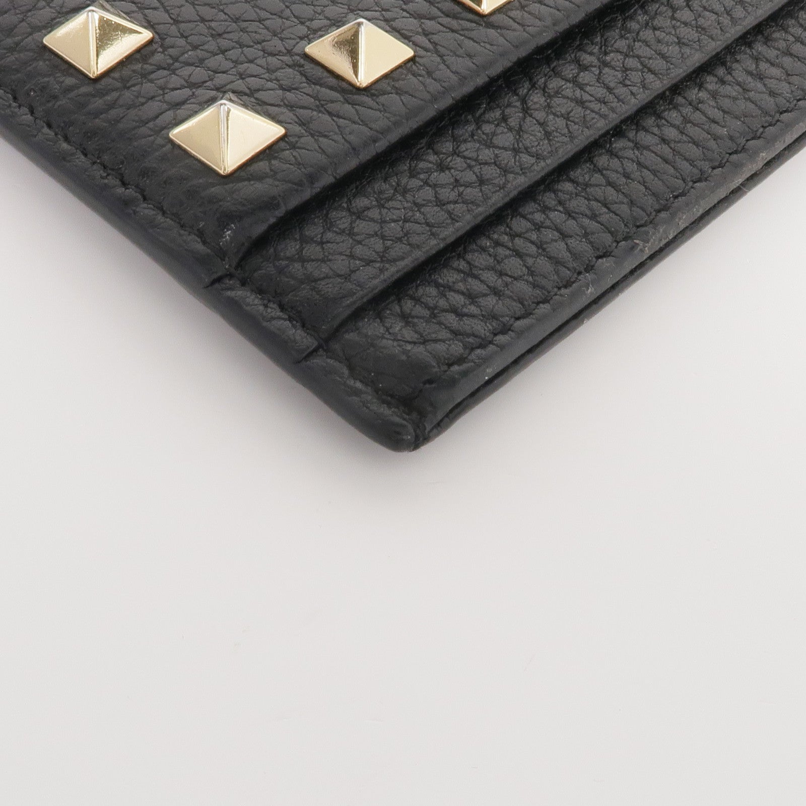 Valentino 牛皮皮革Rockstud Card Holder金扣卡片套