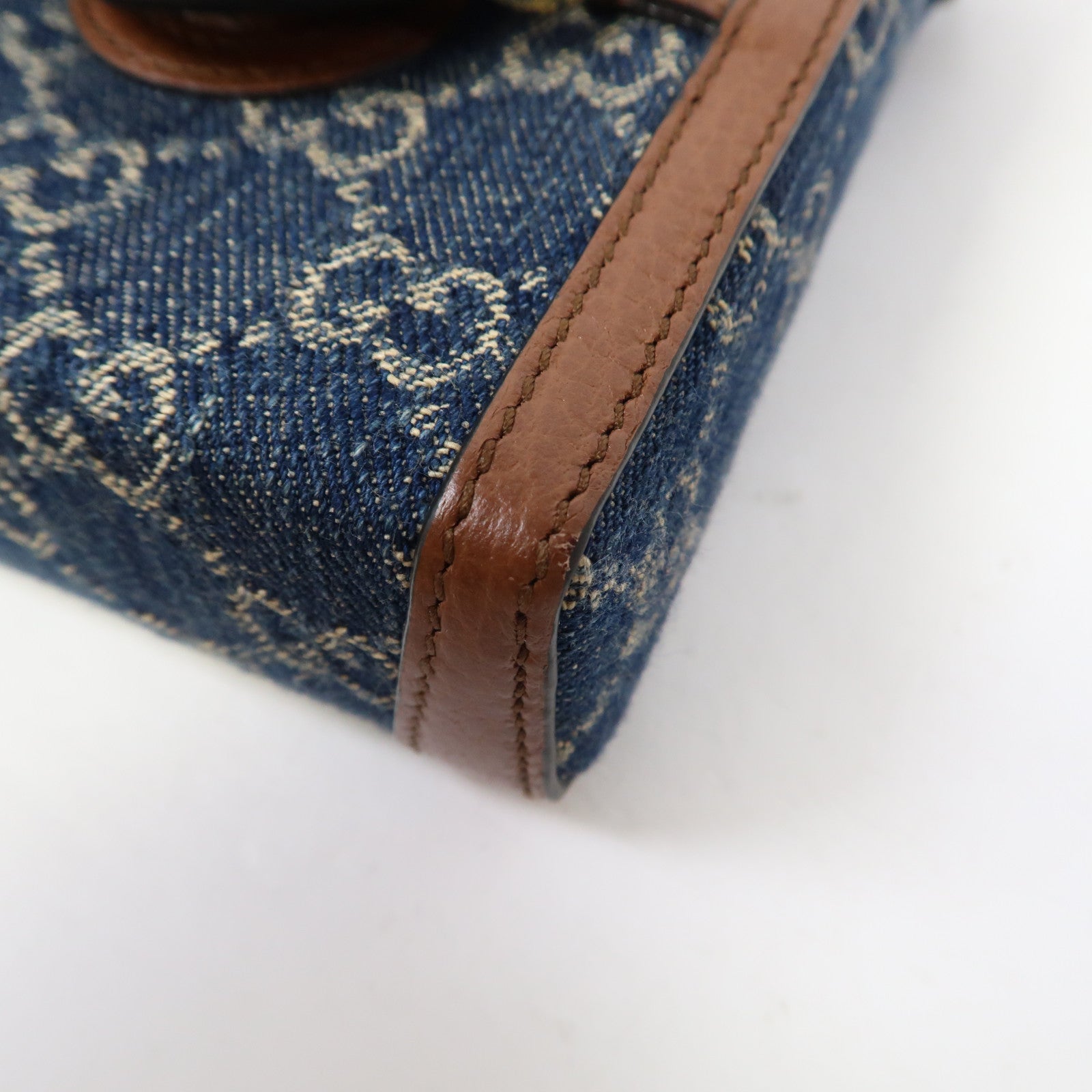 GUCCI 帆布Horsebit 1955 Mini Bag金扣肩背袋藍色