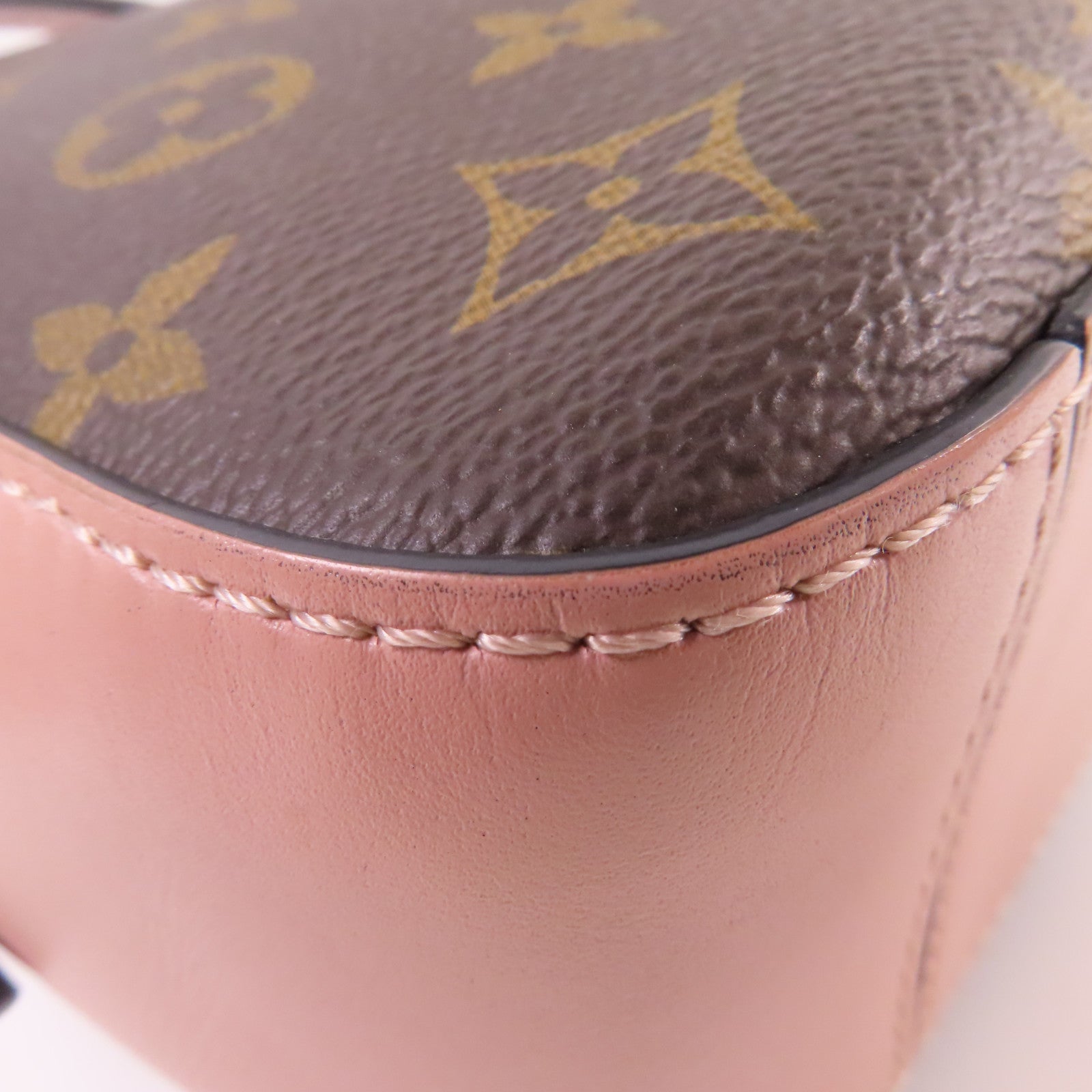 LOUIS VUITTON 【激減優惠】Monogram Saintonge 2Way Shoulder Bag金扣手挽肩背兩用袋啡色/粉紅色