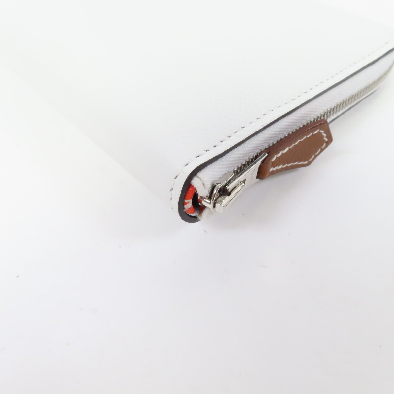 HERMES 【激減優惠】Evercolor皮革Silk In Classic Long Wallet銀扣長錢包白色