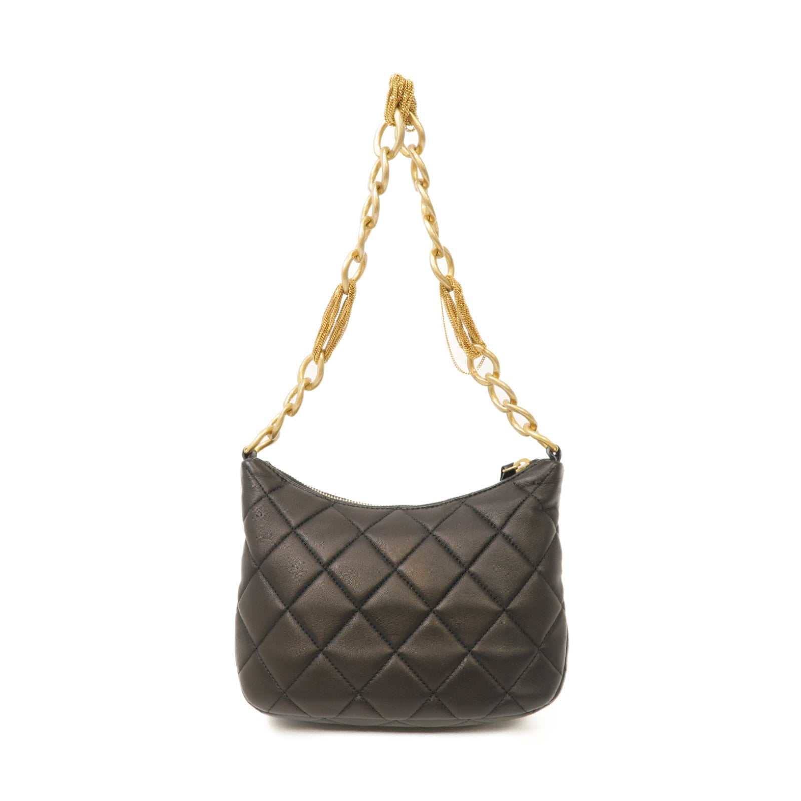 CHANEL 菱格牛皮皮革Chain Shoulder金扣肩背袋黑色