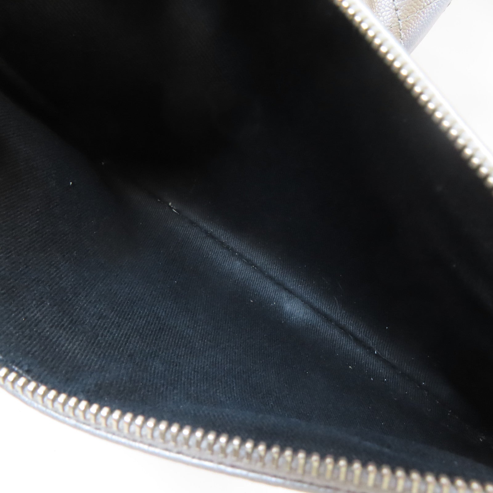CHANEL 【激減優惠】菱格Caviar皮革Tote Bag銀扣手挽袋銀色