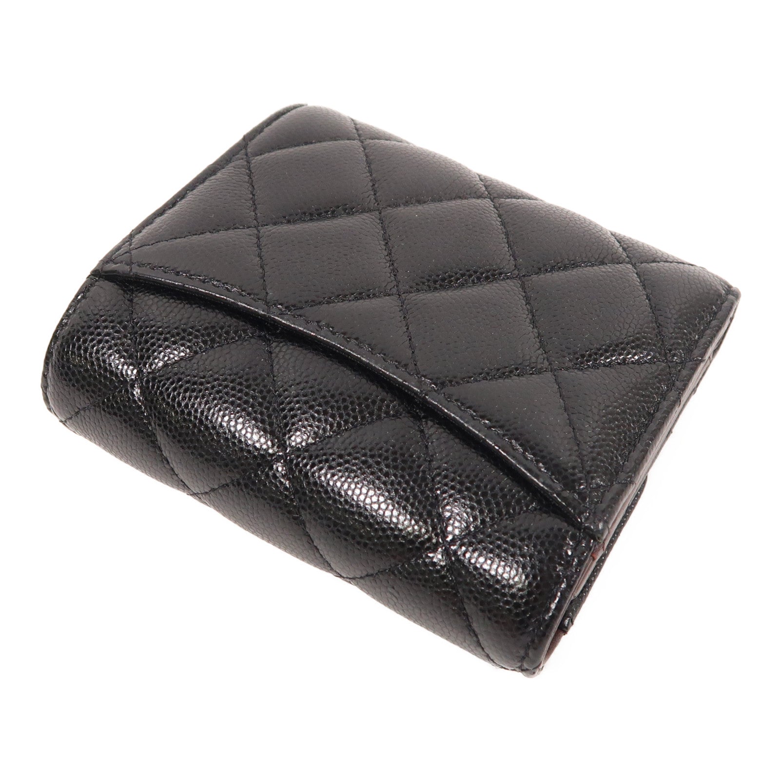 CHANEL 牛皮皮革Fold Wallet金扣錢包