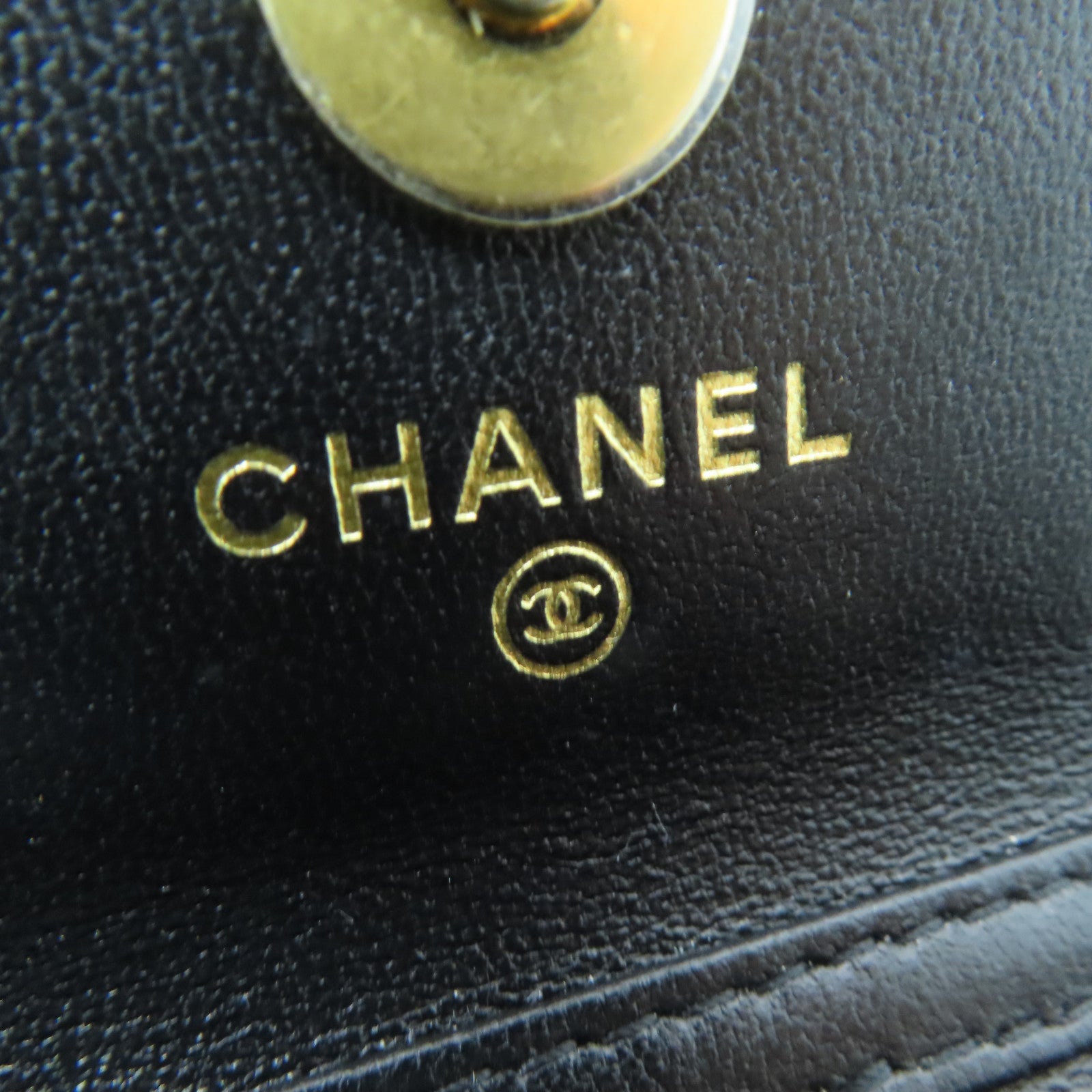 CHANEL rhombic sheepskin leather Chain Shoulder Bag gold buckle chain shoulder bag black