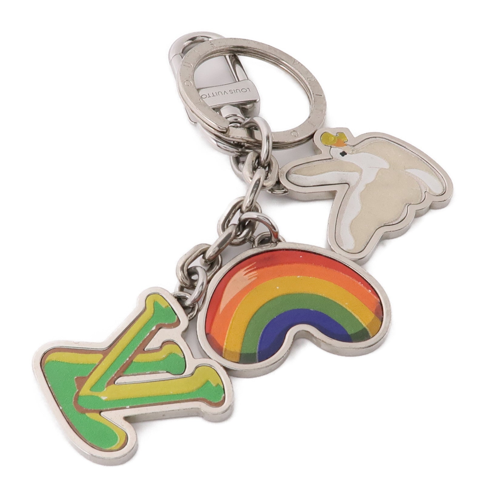 LOUIS VUITTON 金屬Good Vibes Key Ring鑰匙圈銀色/彩色