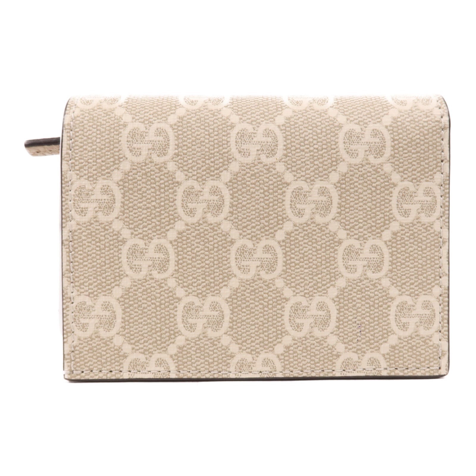 GUCCI 塗層帆布/牛皮皮革GG Marmont Wallet金扣錢包