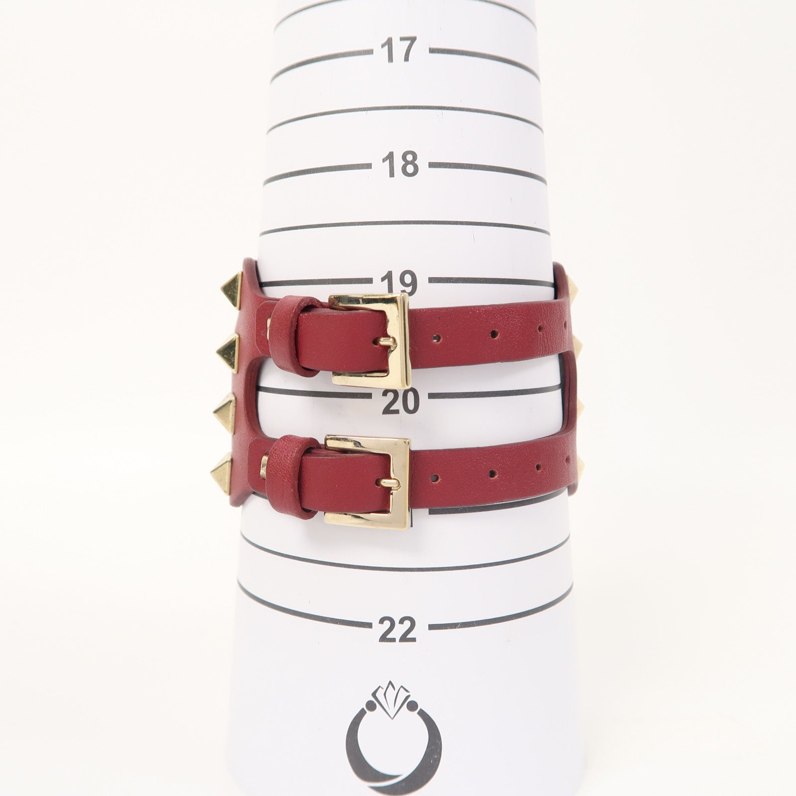 Valentino 【激減優惠】羊皮皮革Bracelet手鐲紅色