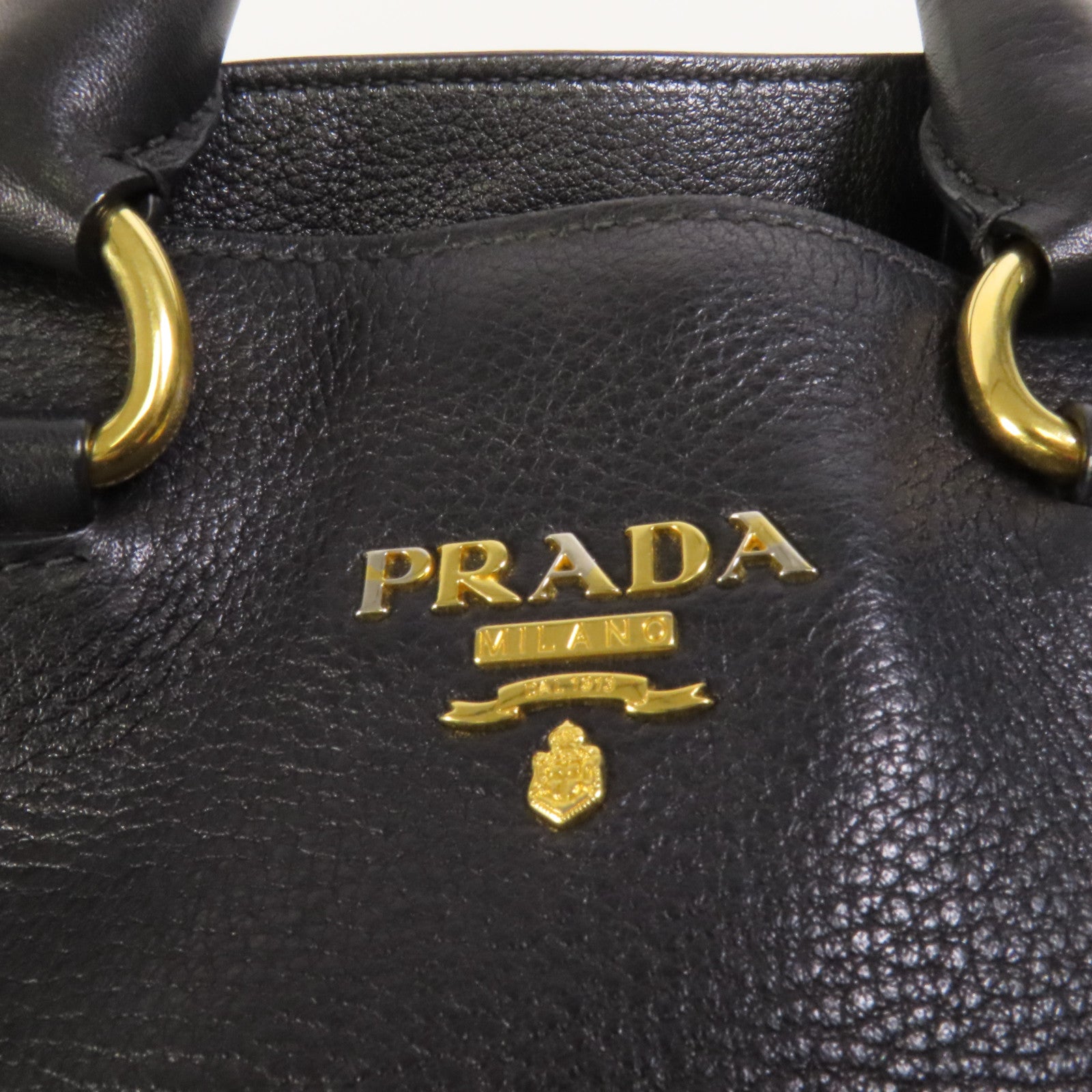 PRADA 牛皮皮革Shoulder Bag金扣手挽肩背兩用袋