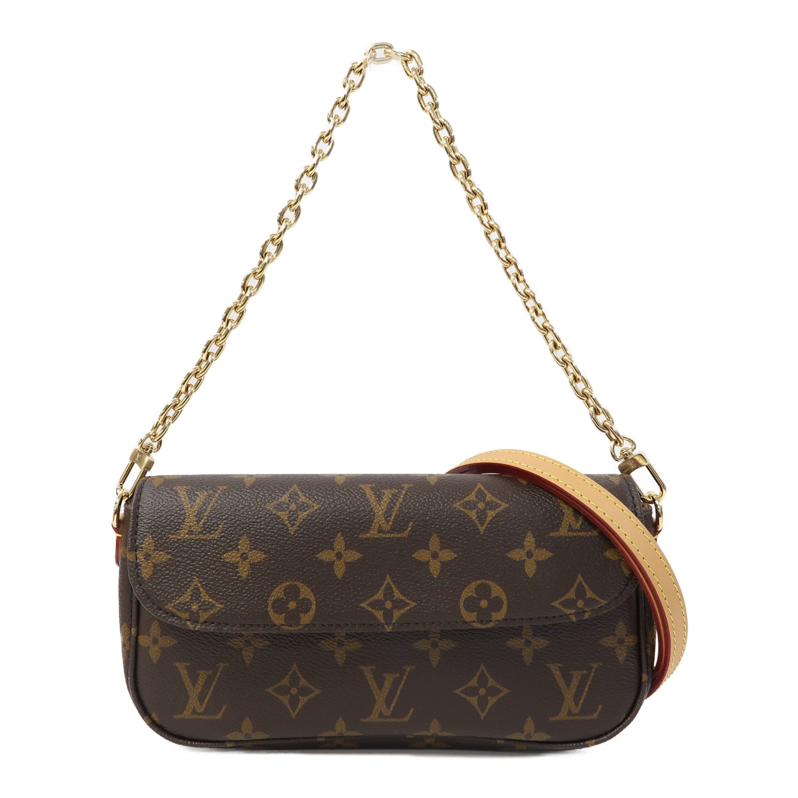 LOUIS VUITTON Monogram Wallet On Chain Ivy金扣肩背袋啡色