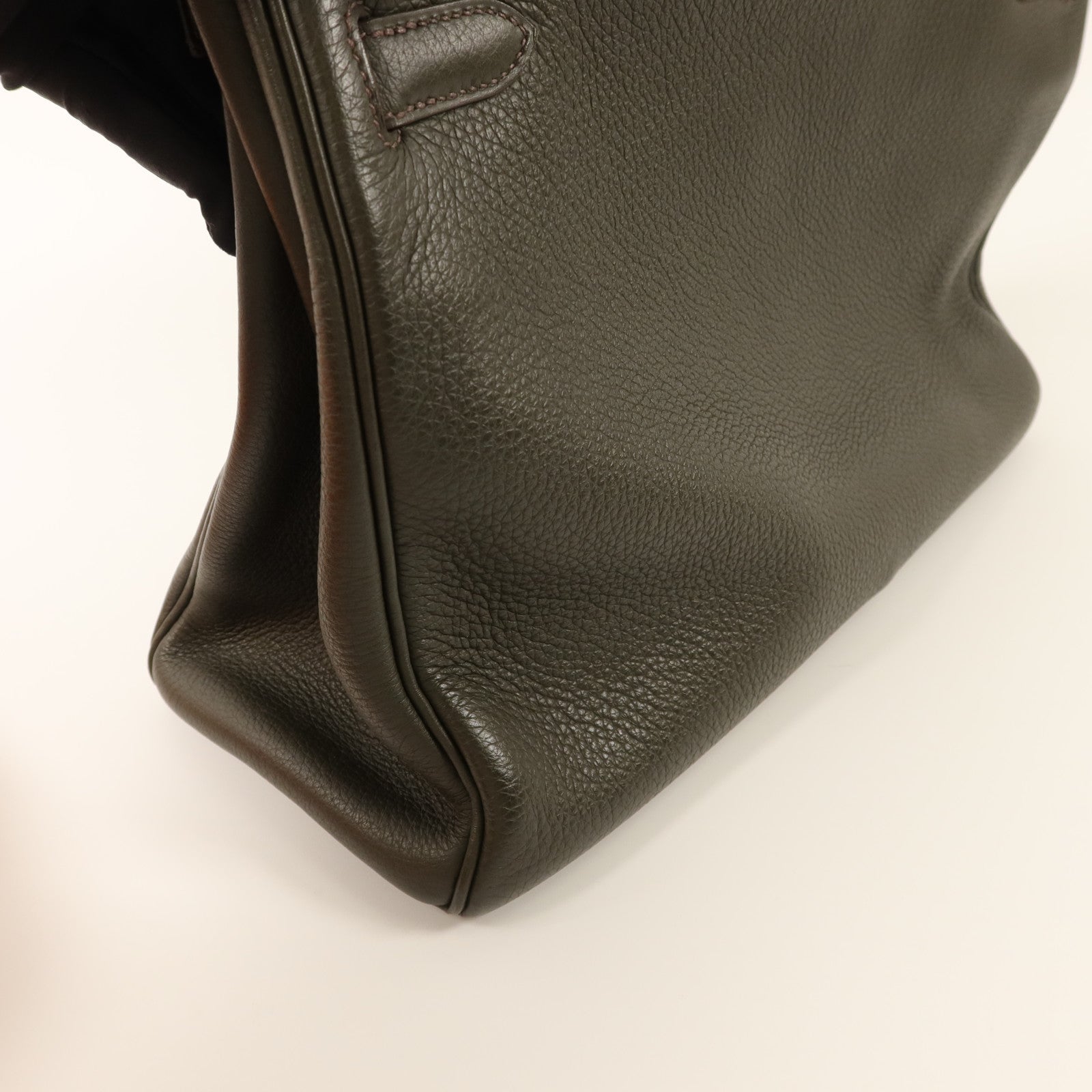 HERMES Clemence皮革Kelly 32手挽袋Vert de Gris