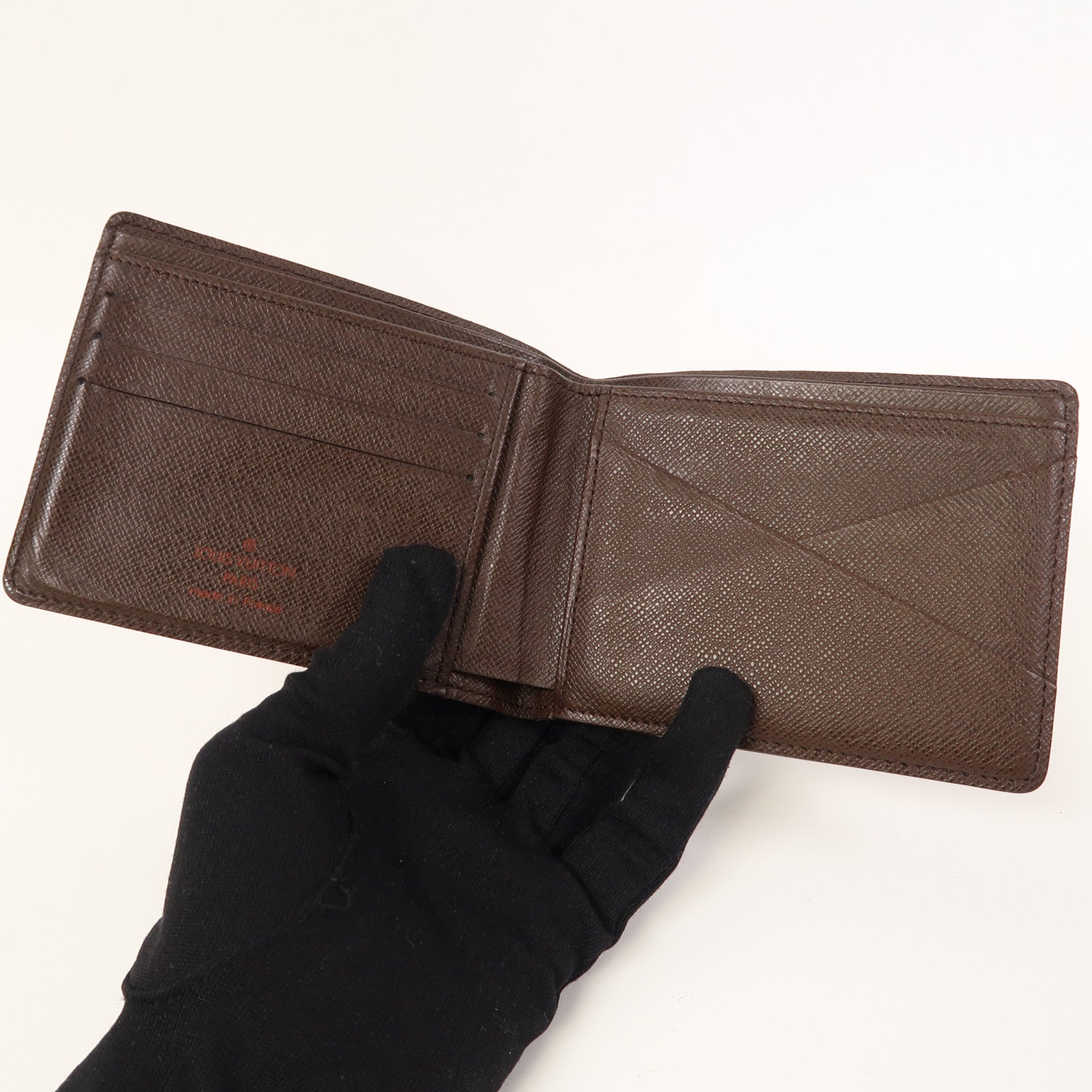 LOUIS VUITTON Damier Ebene Fold Wallet錢包啡色