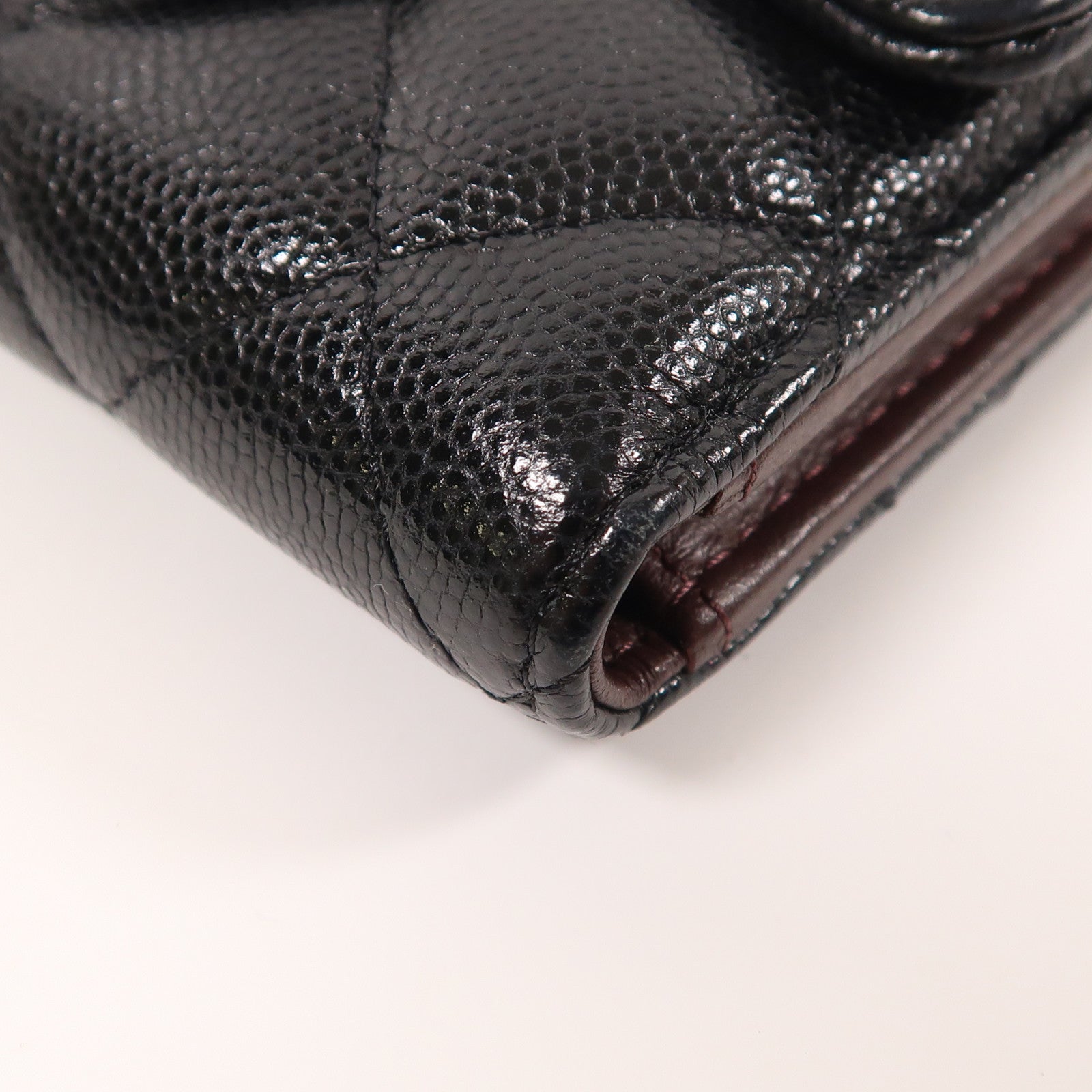 CHANEL 牛皮皮革Fold Wallet金扣錢包