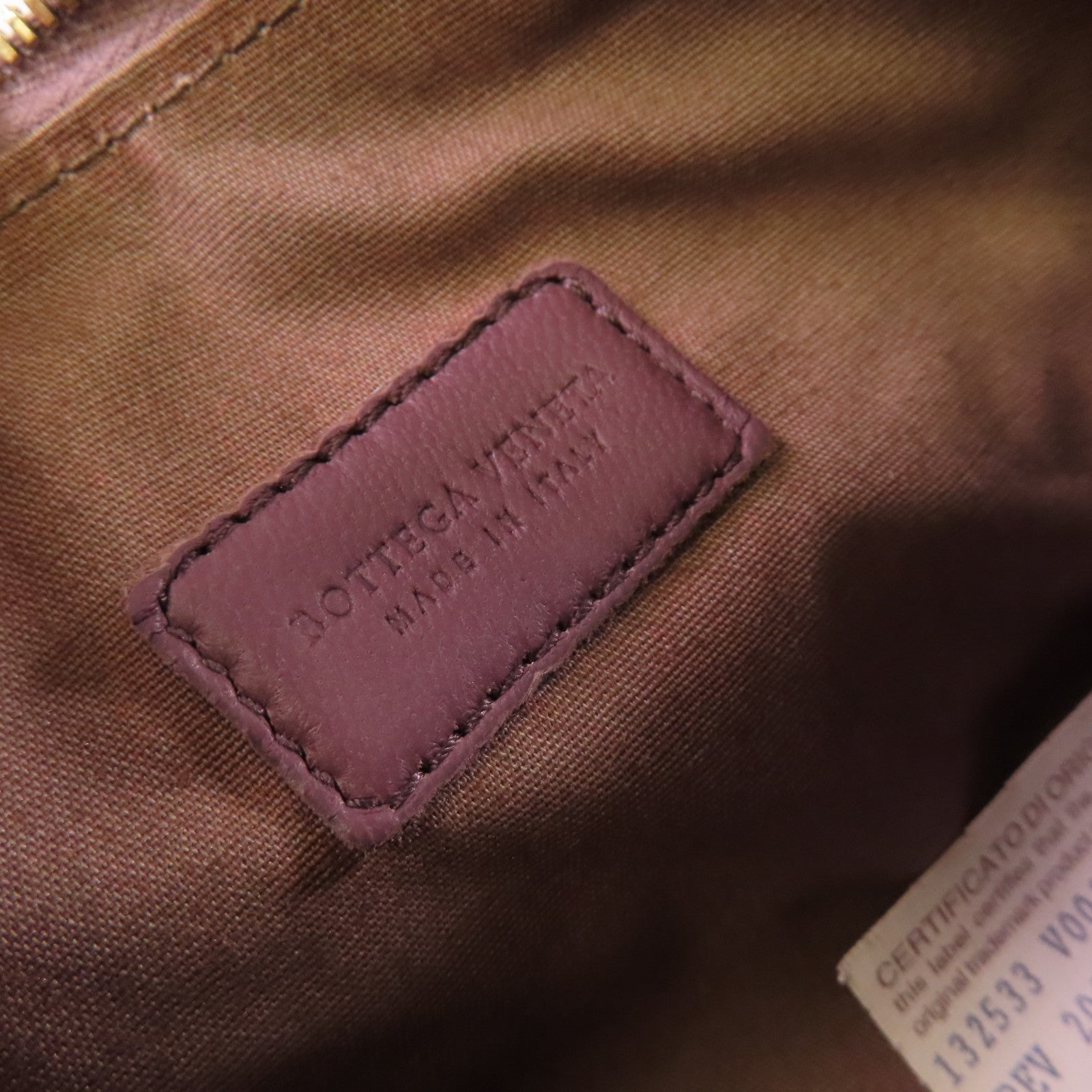 BOTTEGA VENETA 【激減優惠】織紋皮革Pouch金扣手拿包紫色