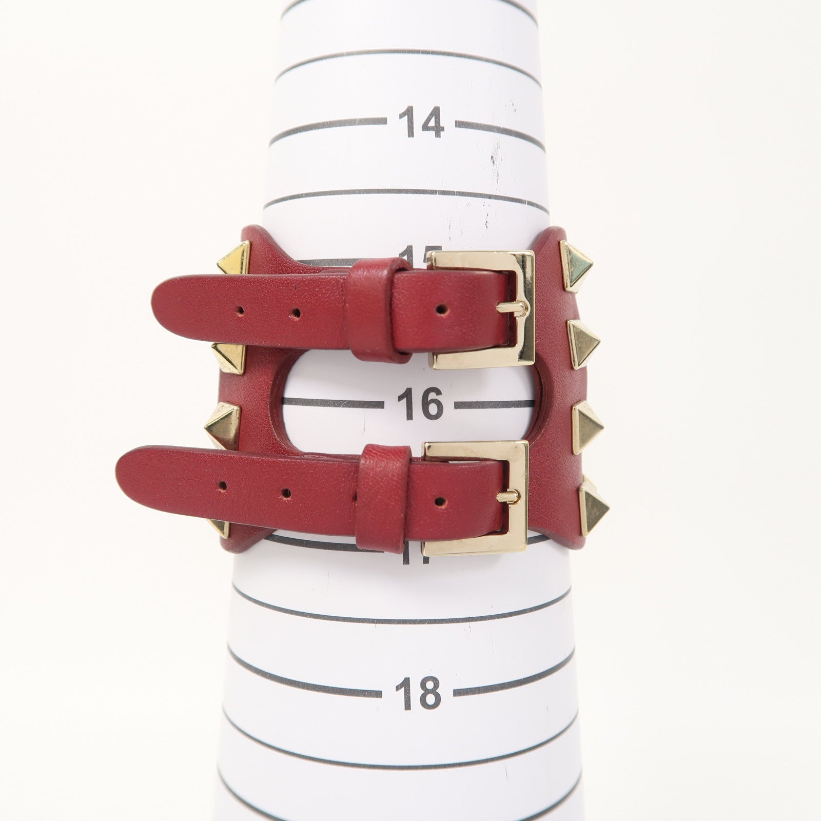 Valentino 【激減優惠】羊皮皮革Bracelet手鐲紅色