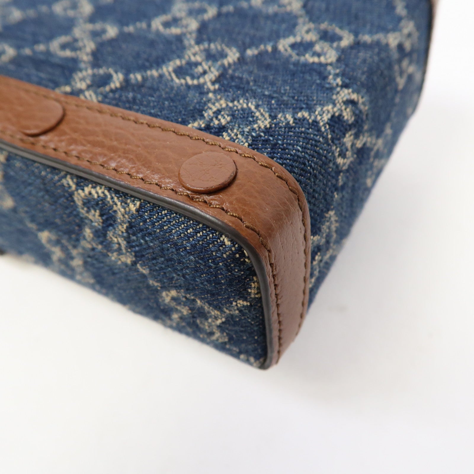 GUCCI 帆布Horsebit 1955 Mini Bag金扣肩背袋藍色
