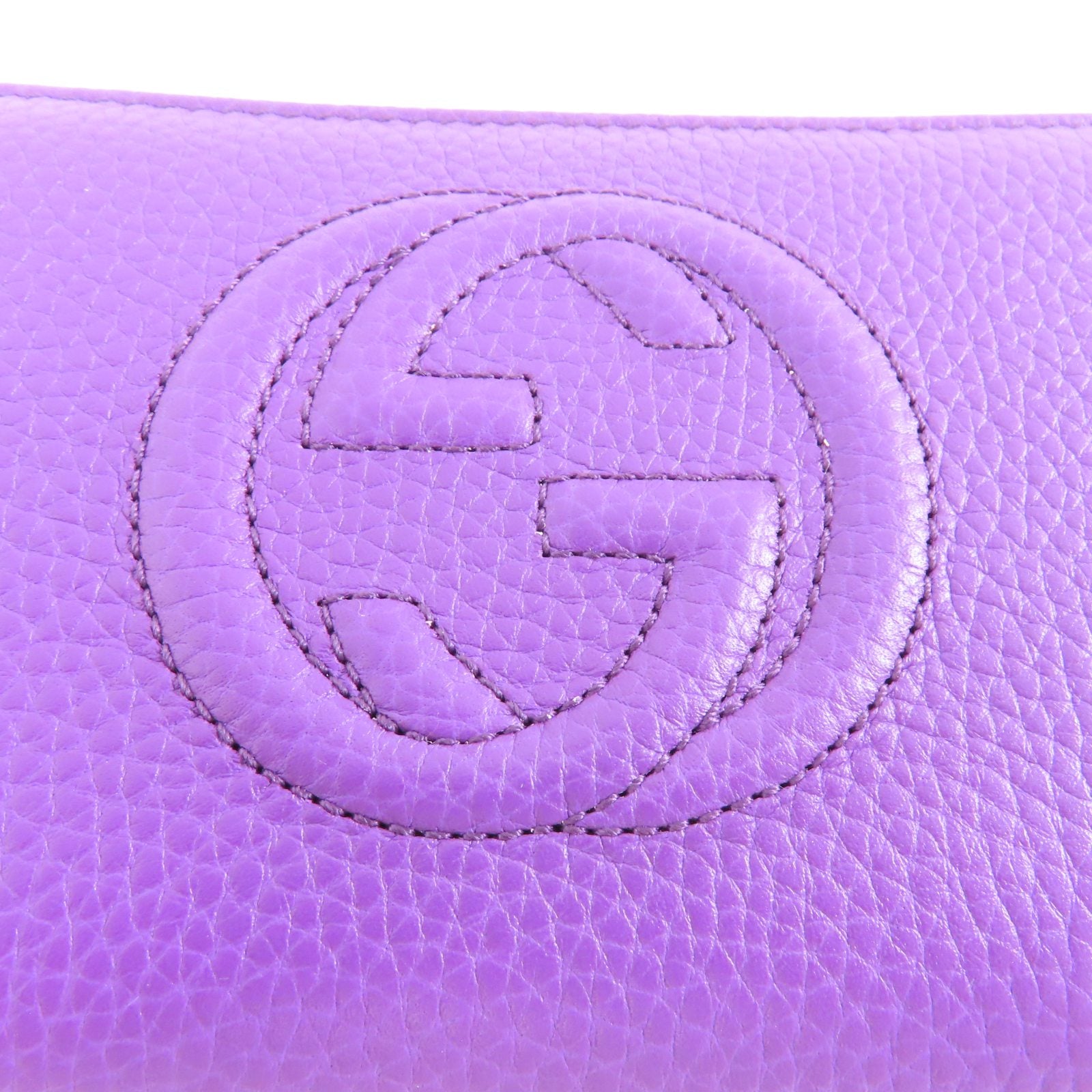 GUCCI 牛皮皮革Long Wallet金扣長錢包紫色