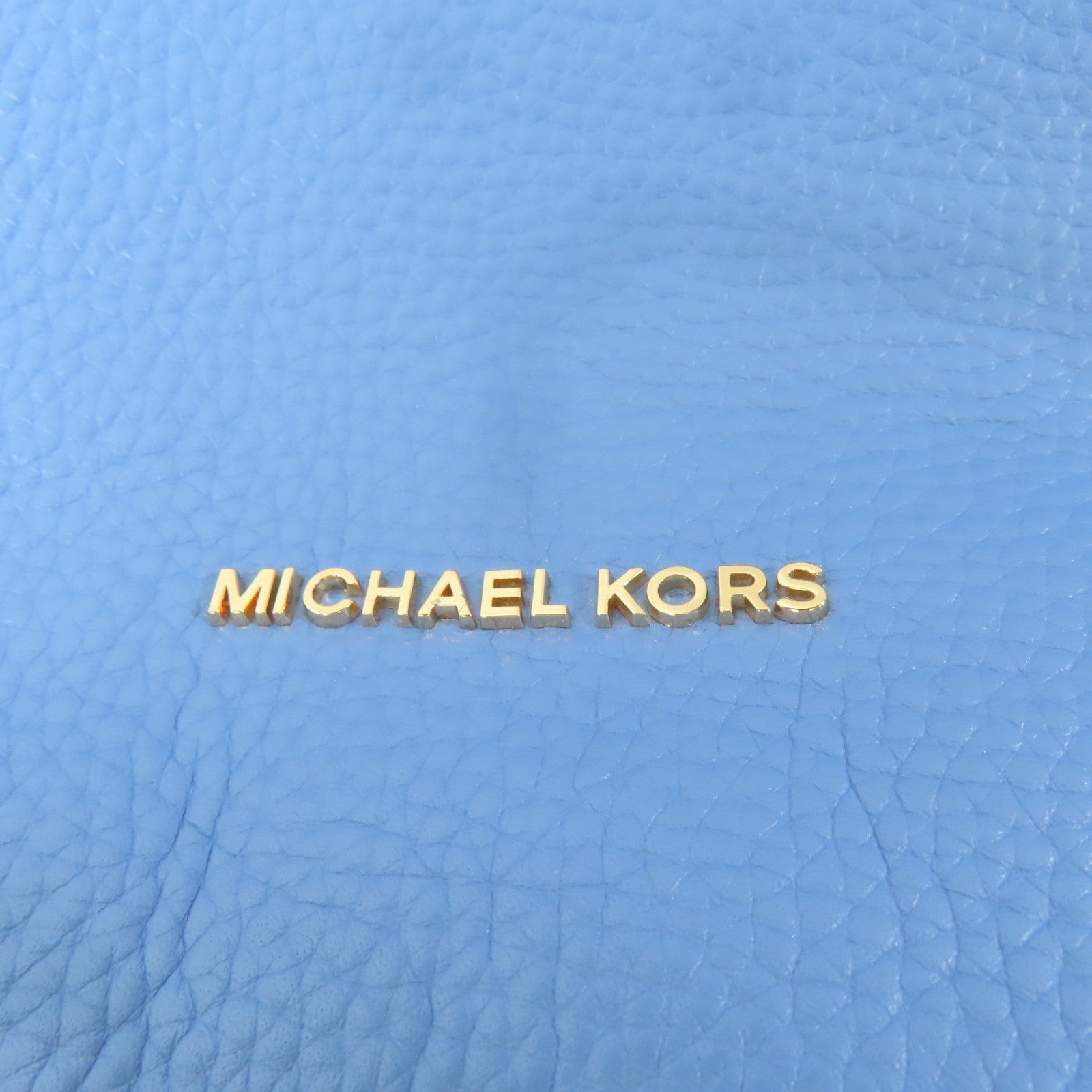 Michael Kors 【激減優惠】牛皮皮革Raven金扣肩背袋淺藍色
