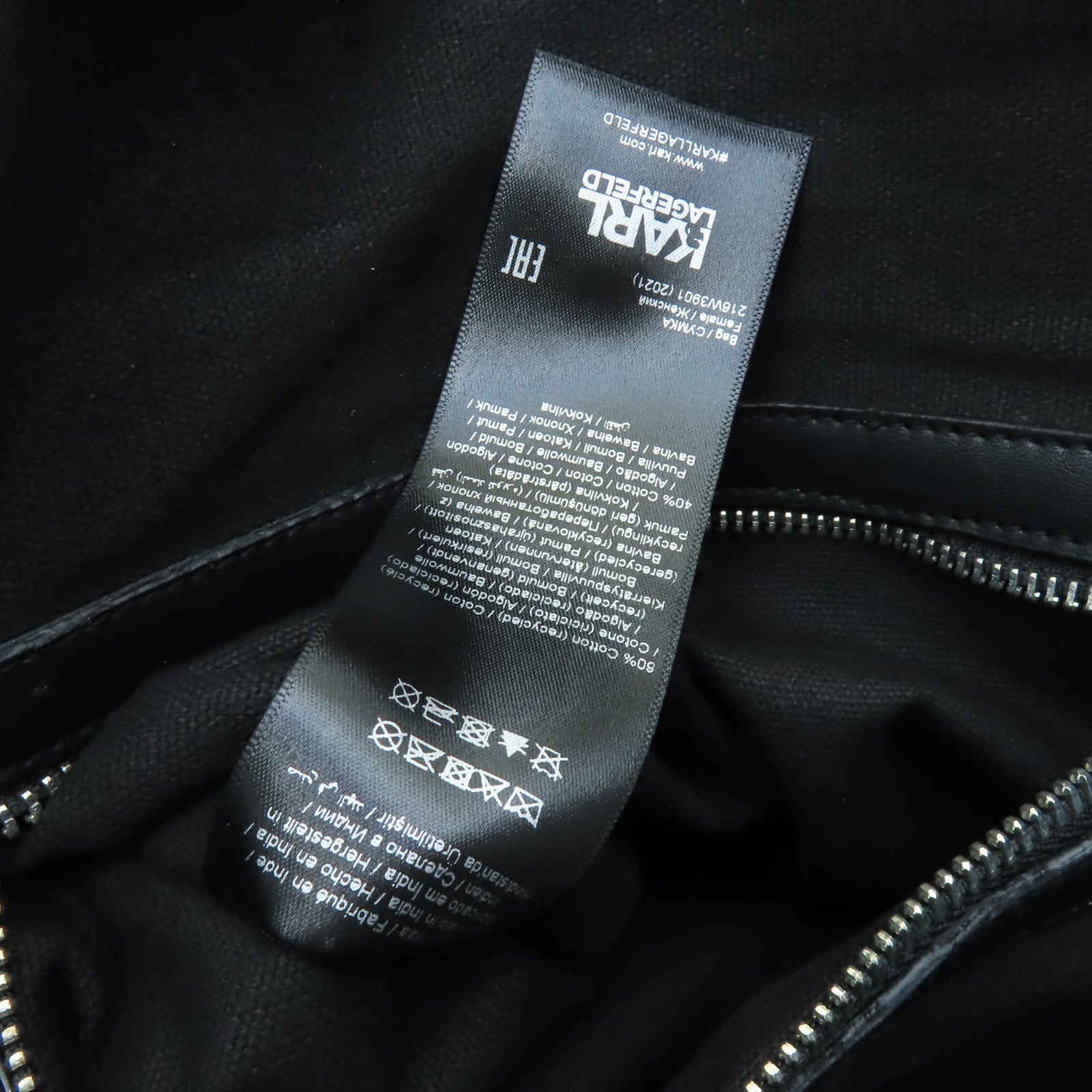 SELECTION 【激減優惠】帆布Karl Lagerfeld Tote Bag銀扣手挽袋黑色