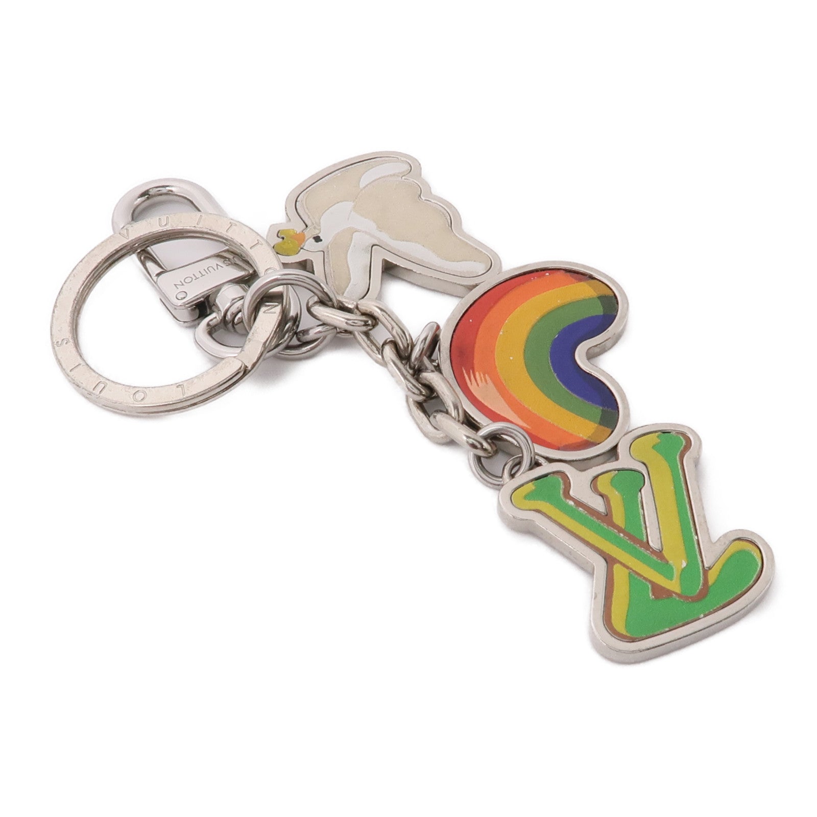 LOUIS VUITTON 金屬Good Vibes Key Ring鑰匙圈銀色/彩色